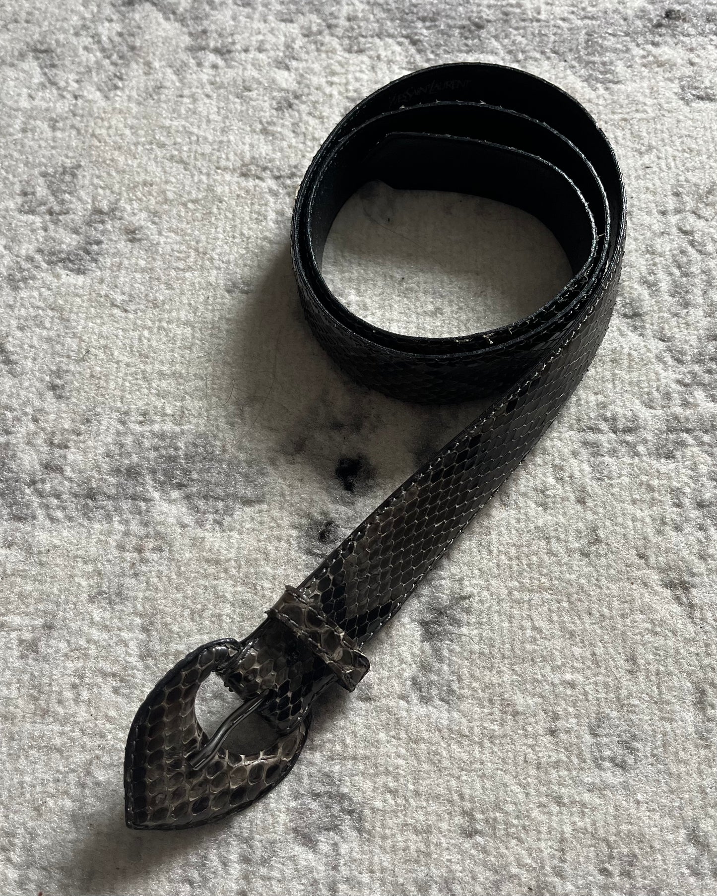 90s Yves Saint Laurent Python Leather Belt