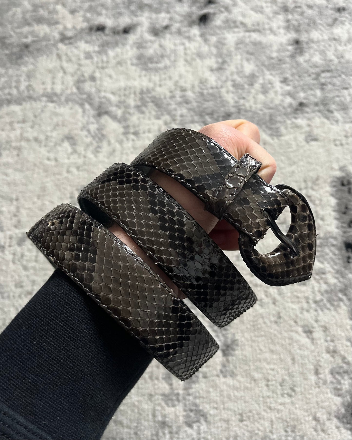 90s Yves Saint Laurent Python Leather Belt