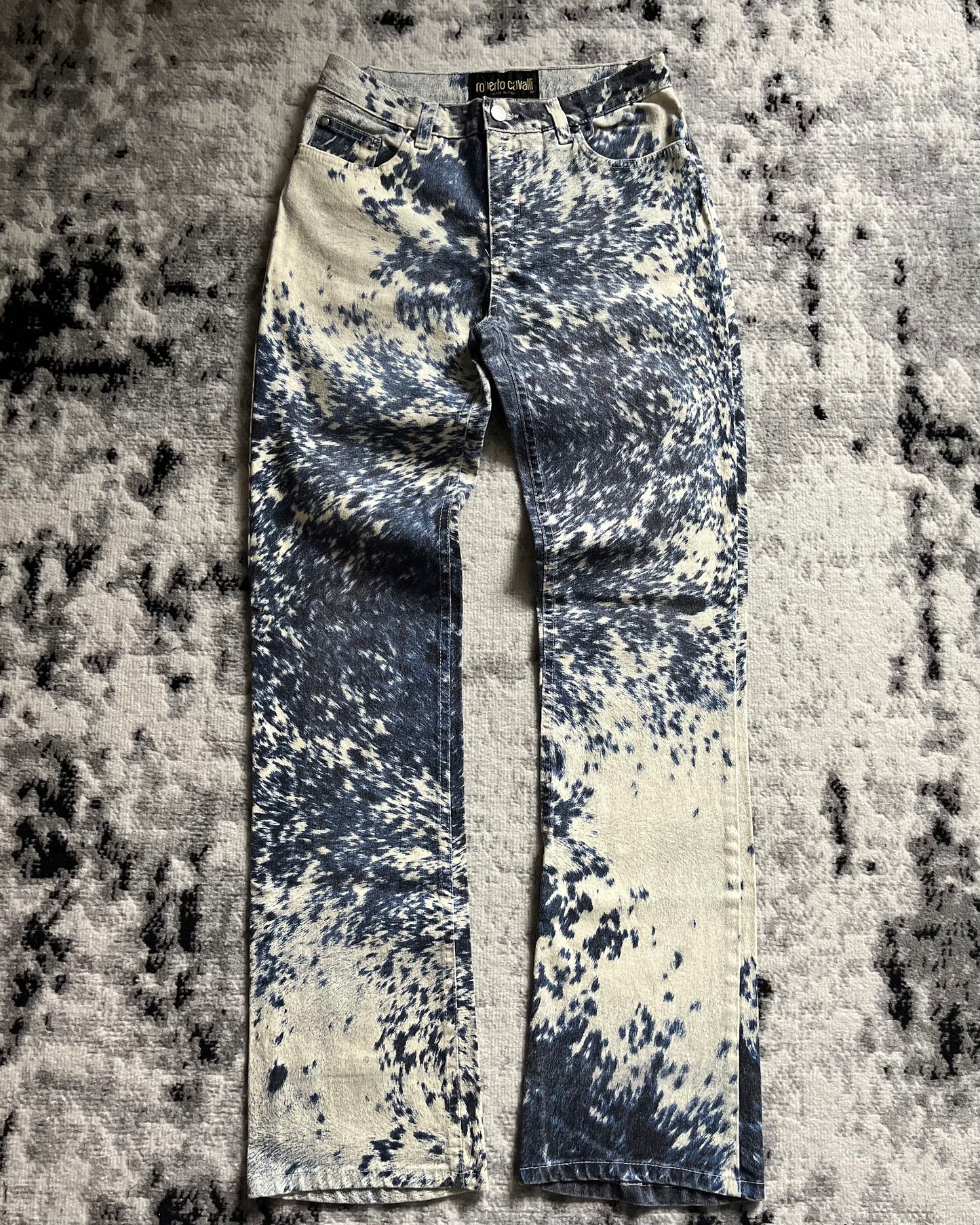 FW1999 Roberto Cavalli Furry Cowprint Movement Pants (XS/S)