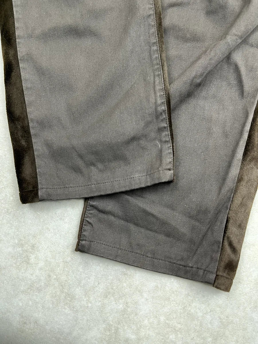 2000s Versace Brown Two Tone Contrast Velvet Panel Pants YxeTZkDE 7
