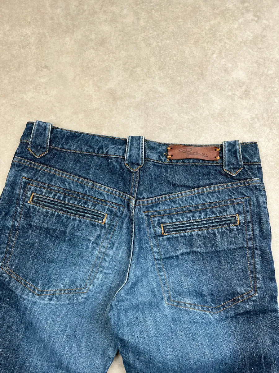 2000s Roberto Cavalli Blue Denim Panelled Jeans oimYoQrF 7