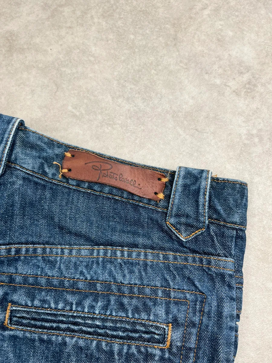2000s Roberto Cavalli Blue Denim Panelled Jeans oimYoQrF 11
