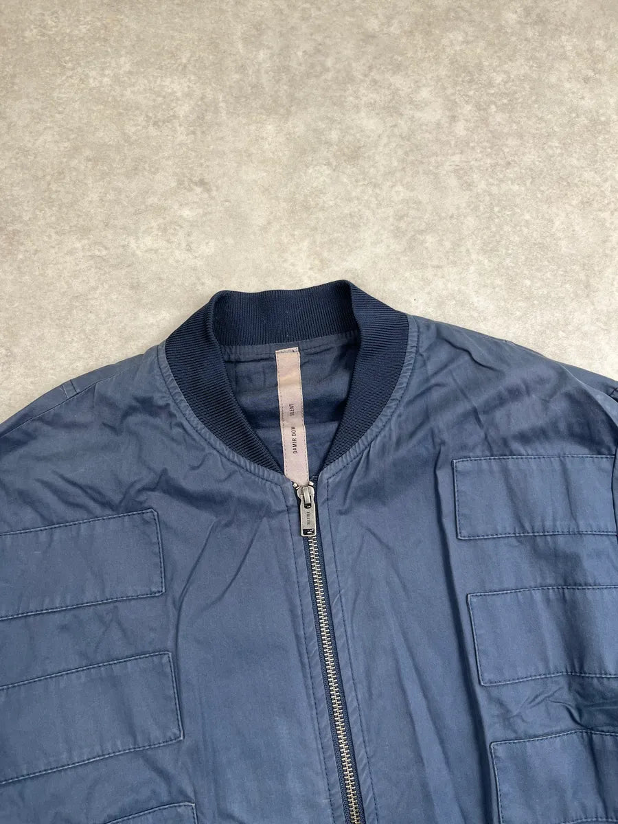 Damir Doma Slate Blue Nylon Multi-Pocket Bomber Jacket vkguNRM 5