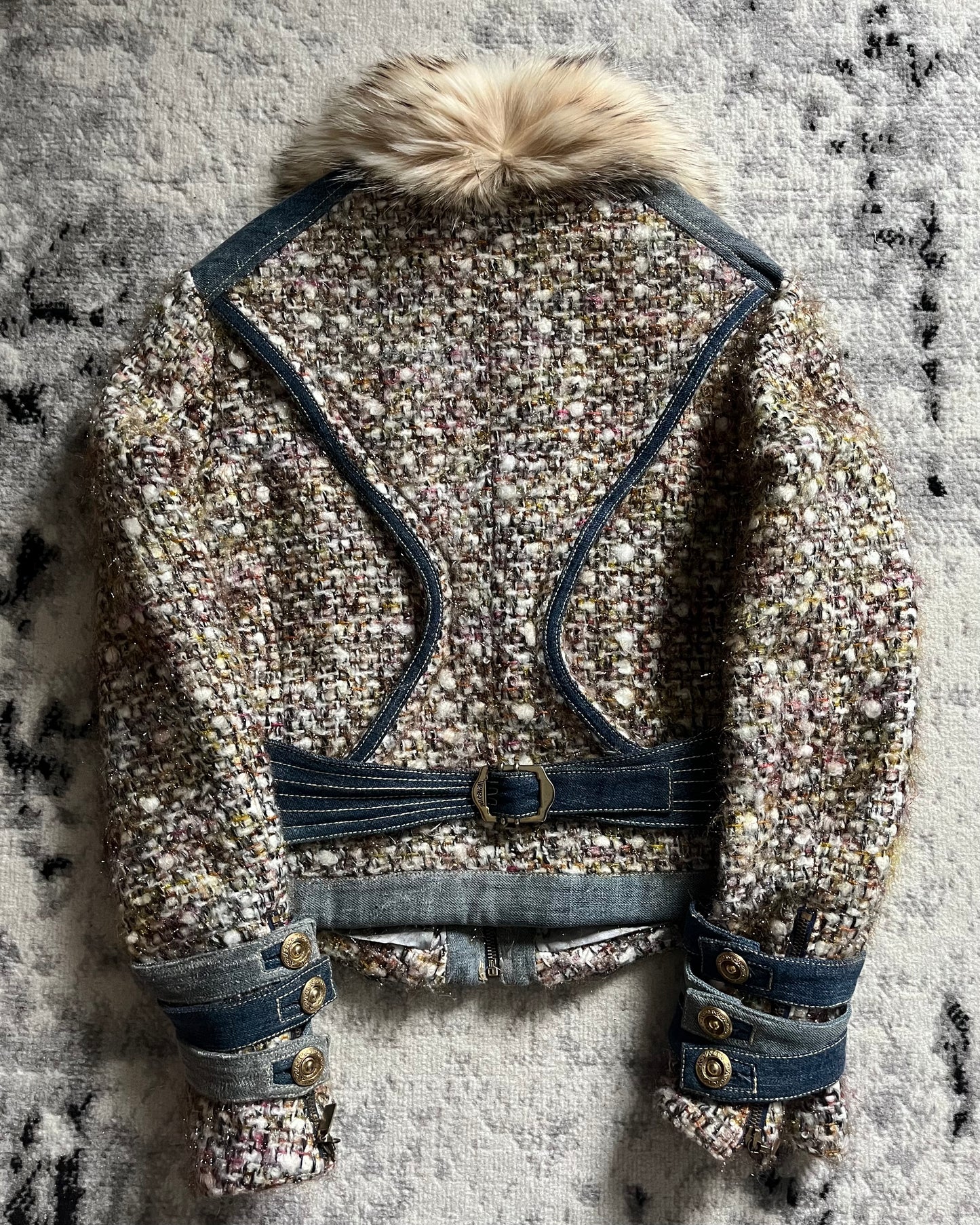 AW2005 Cavalli Elegant Royal Wool Denim Vest (XS/S)