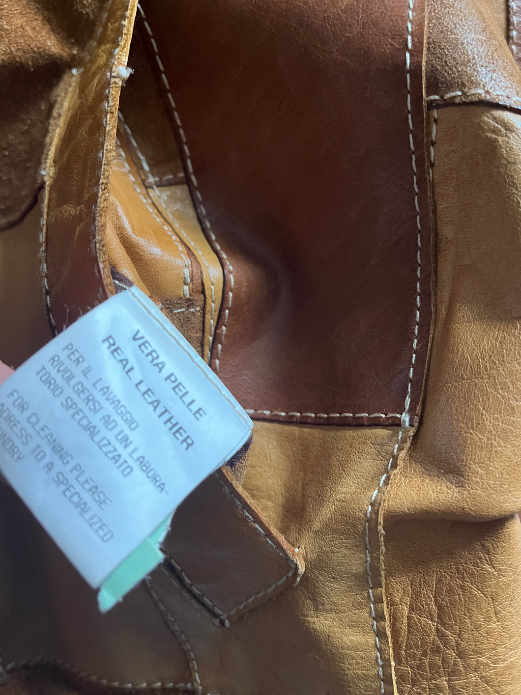 SS2001 Dolce & Gabbana Patchwork Camel Leather Jacket (M)