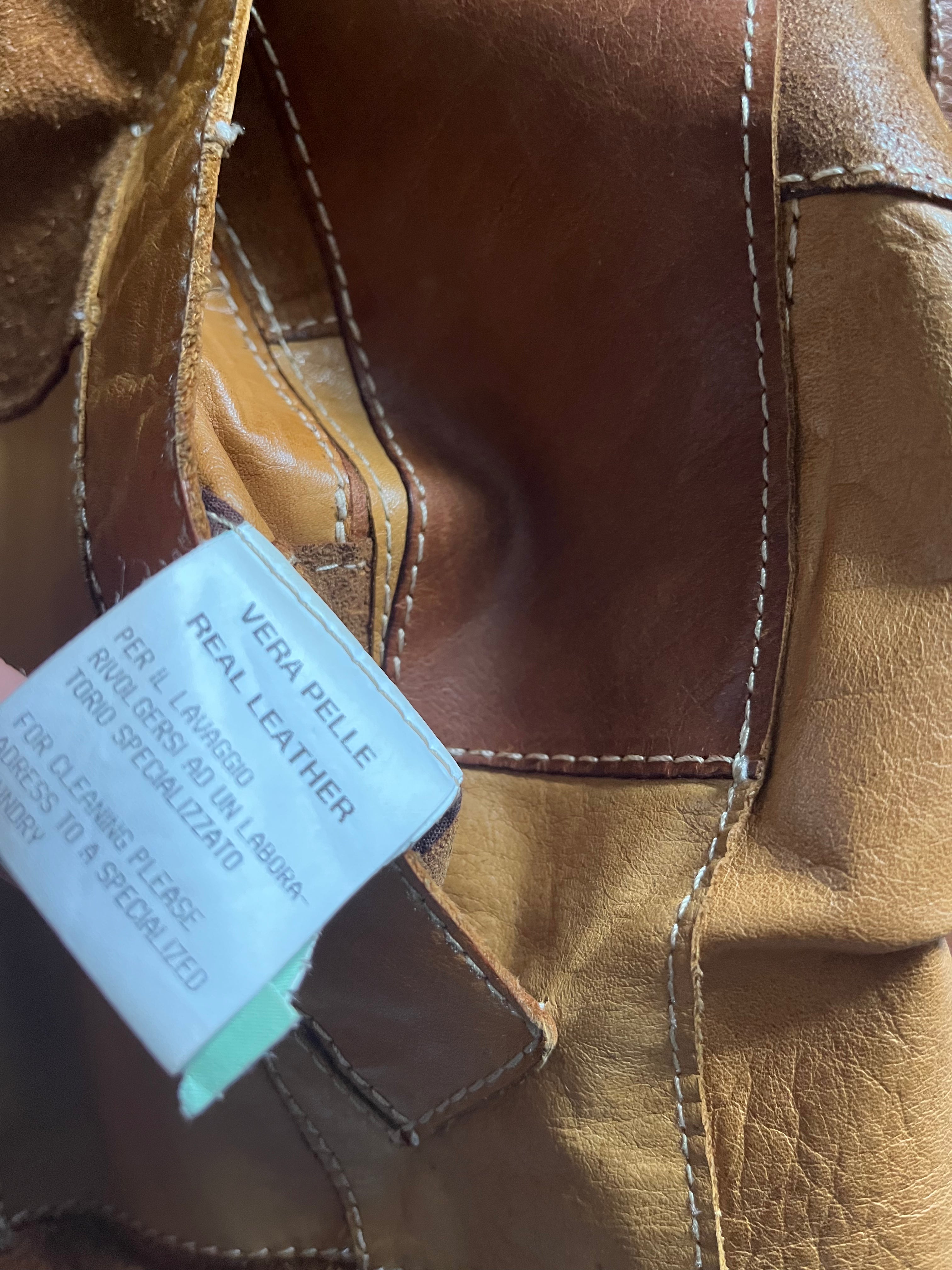 SS2001 Dolce & Gabbana Patchwork Camel Leather Jacket (M)