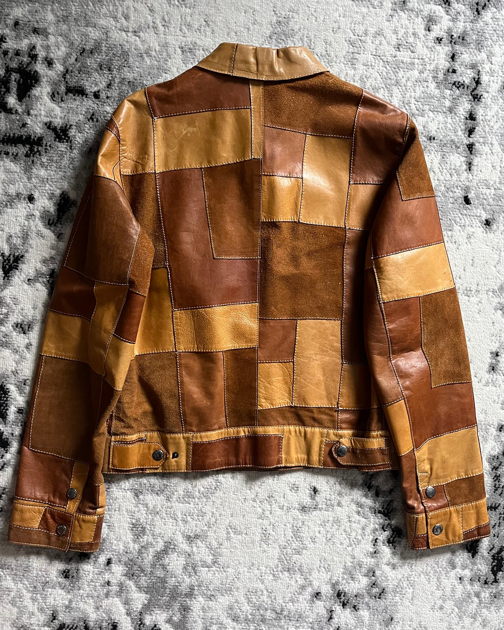 SS2001 Dolce & Gabbana Patchwork Camel Leather Jacket (M)