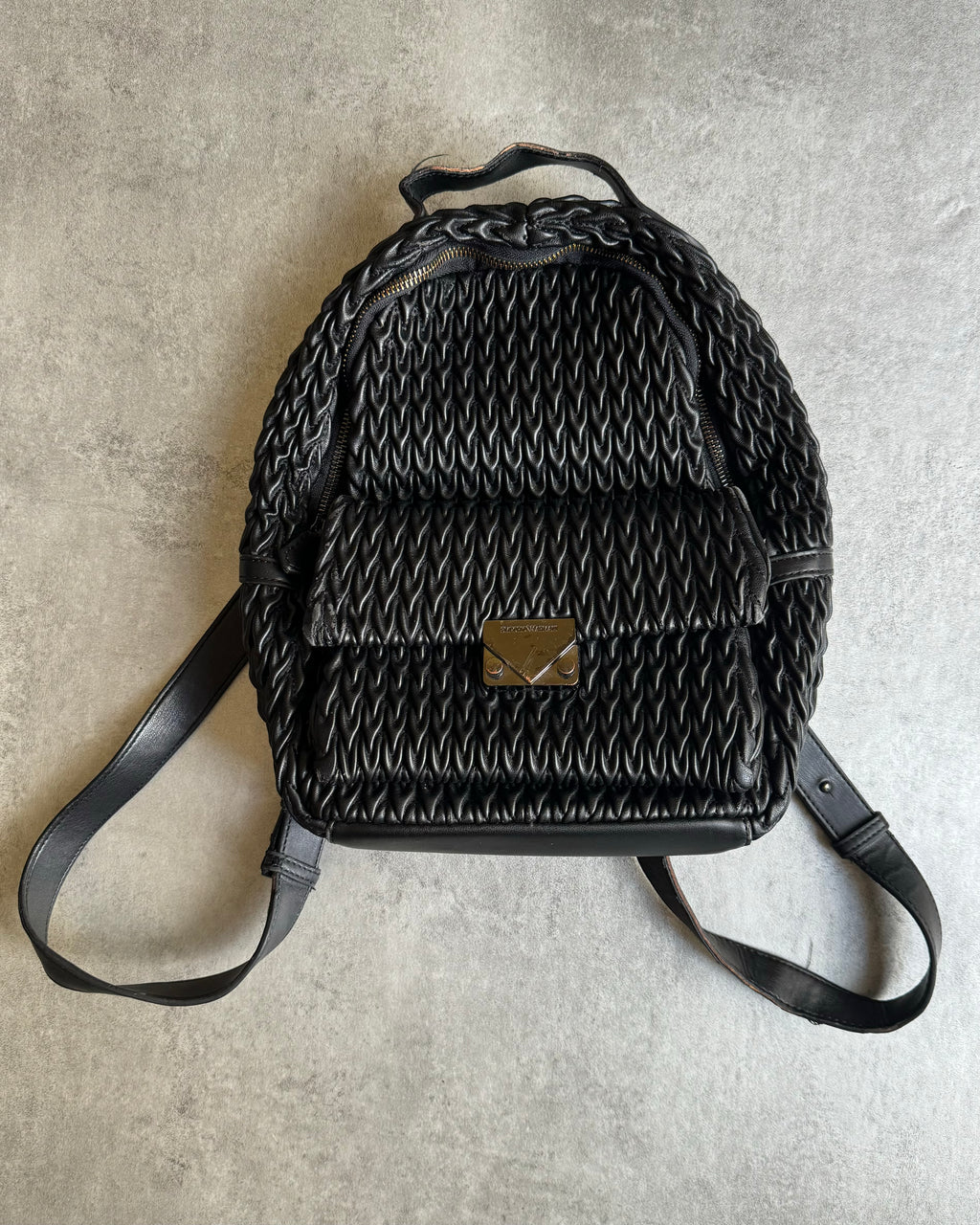 SS2015 Emporio Armani Black Leather Backpack
