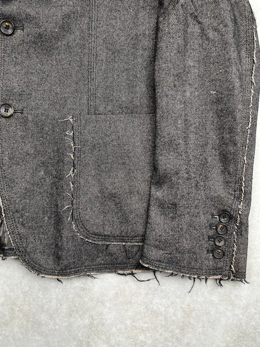 Dolce & Gabbana Grey Wool Distressed Blazer Jacket eaoemphF 9