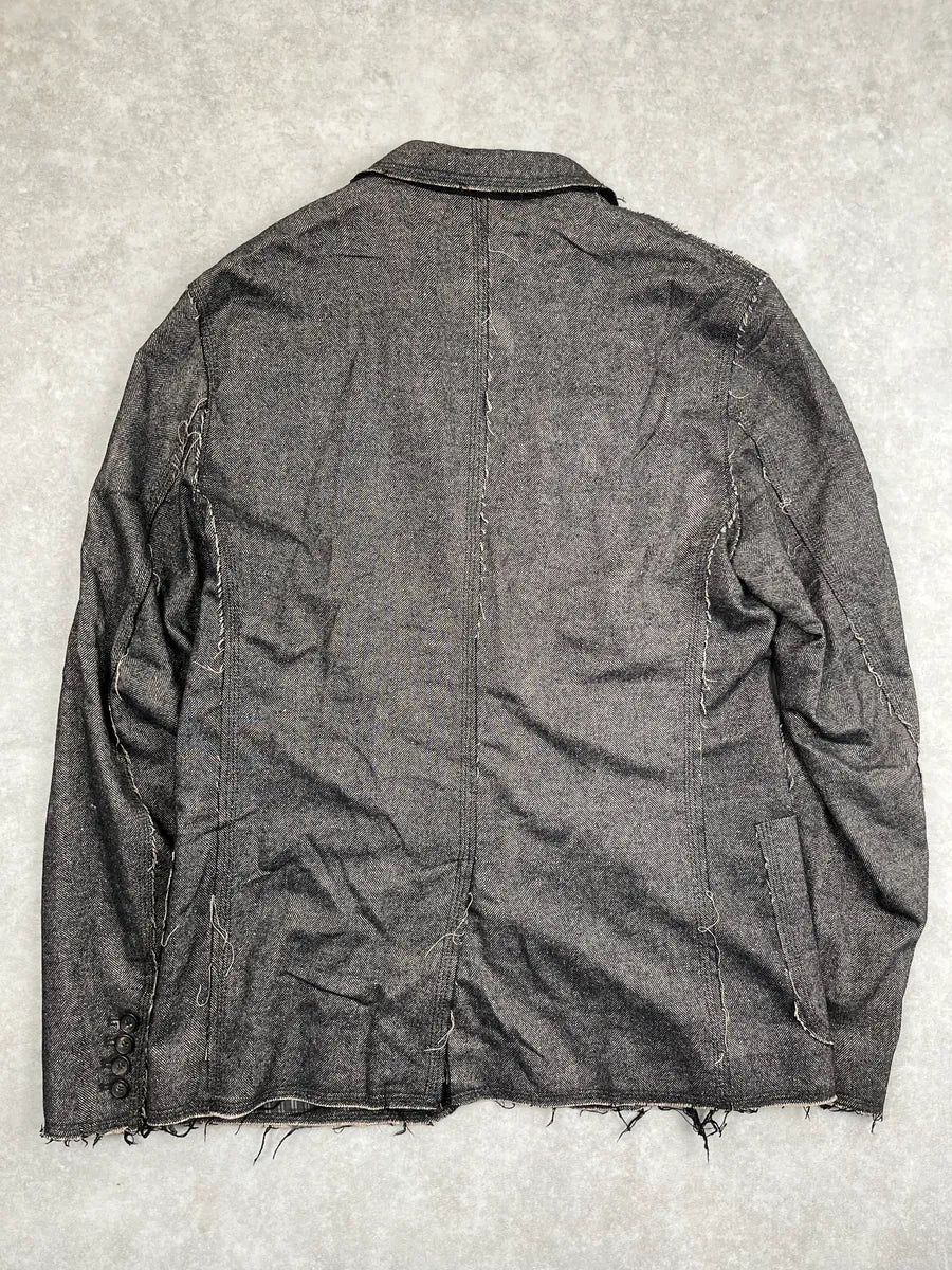 Dolce & Gabbana Grey Wool Distressed Blazer Jacket eaoemphF 4