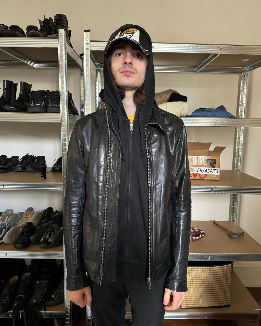 Rick Owens Biker Calf Leather Shadow Jacket (M)