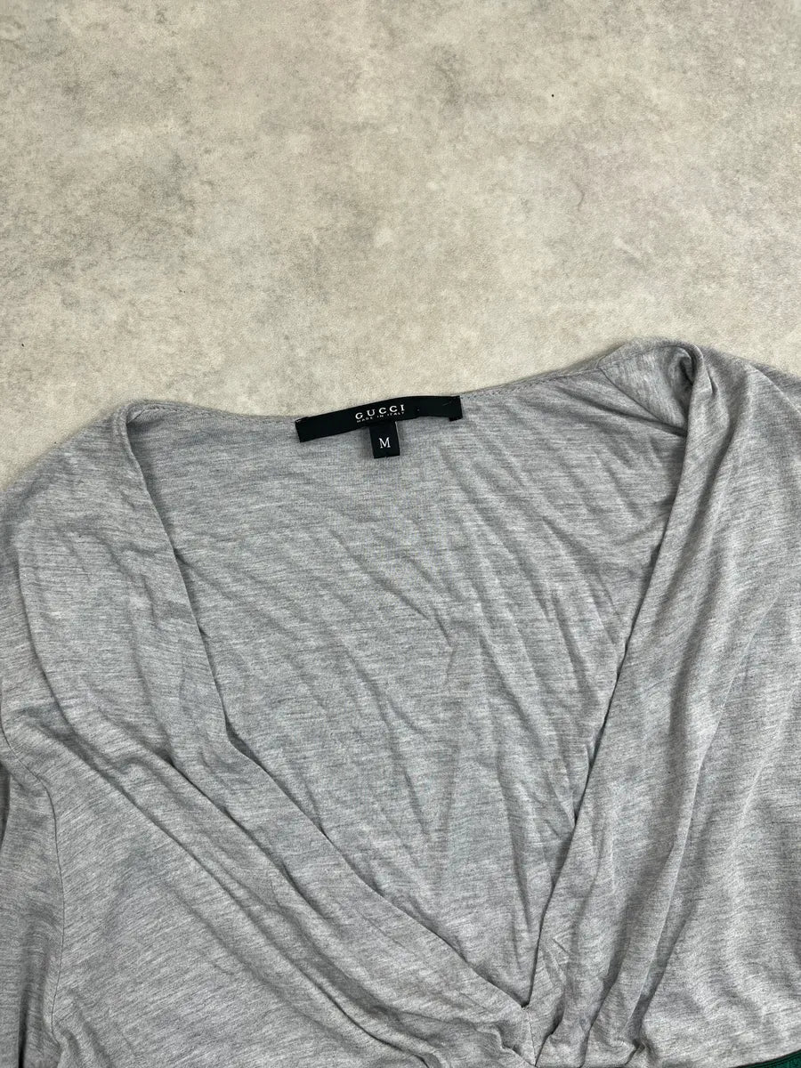 SS2008 Gucci Grey Modal Logo Wrap Longsleeve by Frida Giannini aYFtZPLl 4