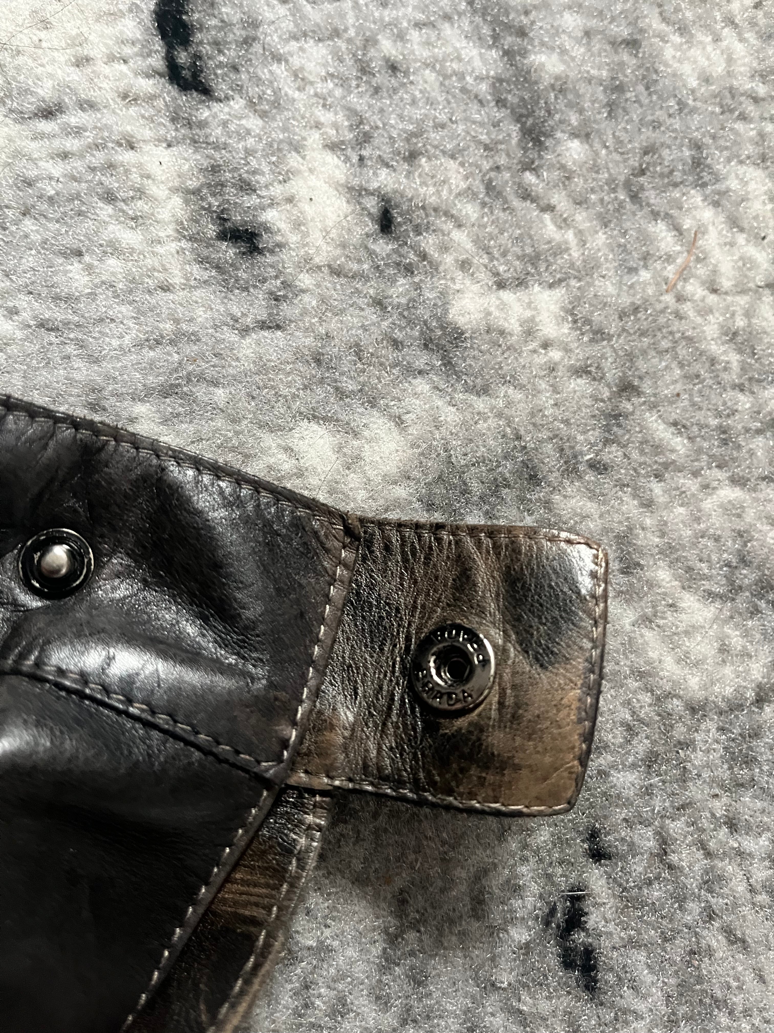 SS1999 プラダ レザー シャドウ ペイント ジャケット (XS)