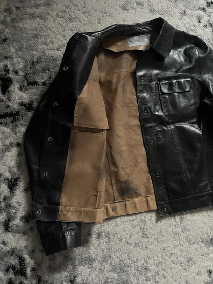 SS1999 Prada Leather Shadow Painted Jacket (XS)