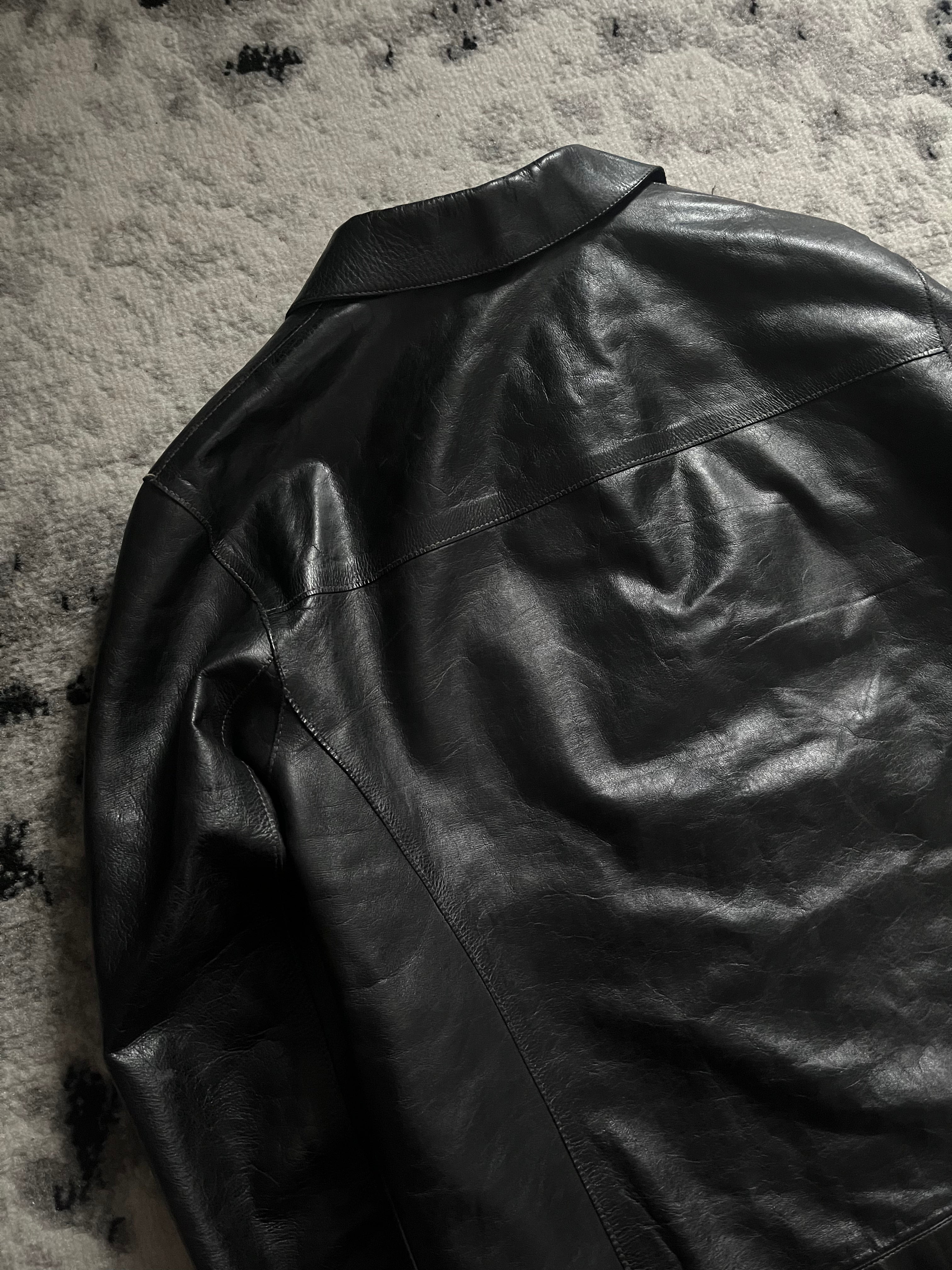 SS1999 プラダ レザー シャドウ ペイント ジャケット (XS)