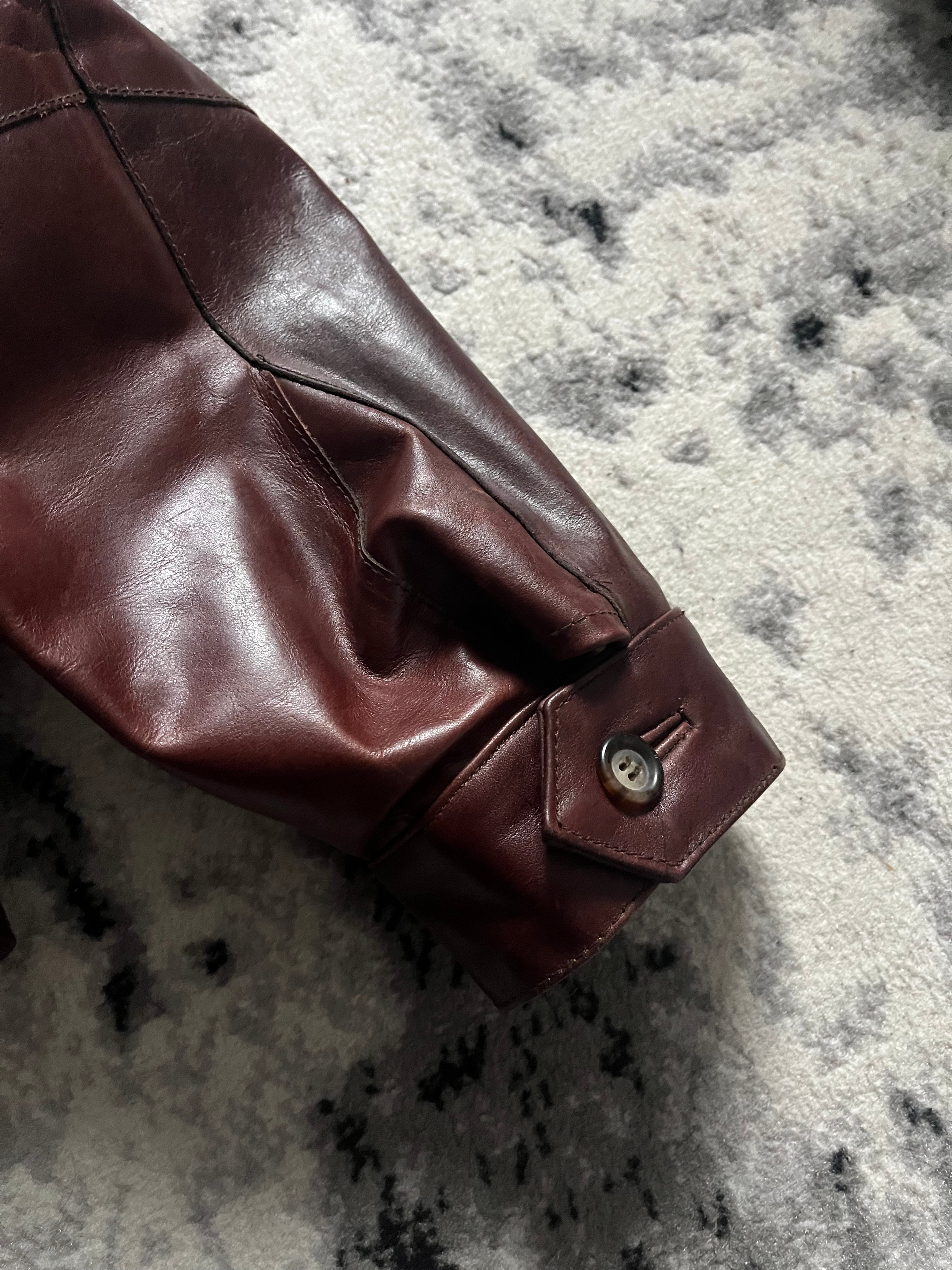 80年代 エンポリオ アルマーニ ブラウン レザー バイカー ボンバー (M/L)