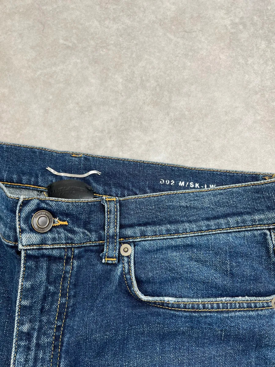Saint Laurent Blue Denim Slim Washed Jeans qLnYWxLB 8