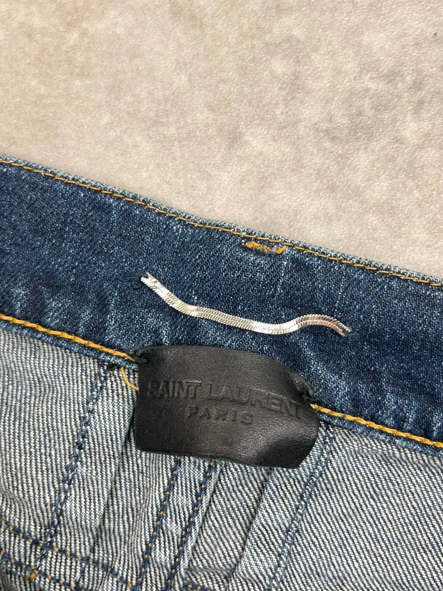 Saint Laurent Blue Denim Slim Washed Jeans qLnYWxLB 9