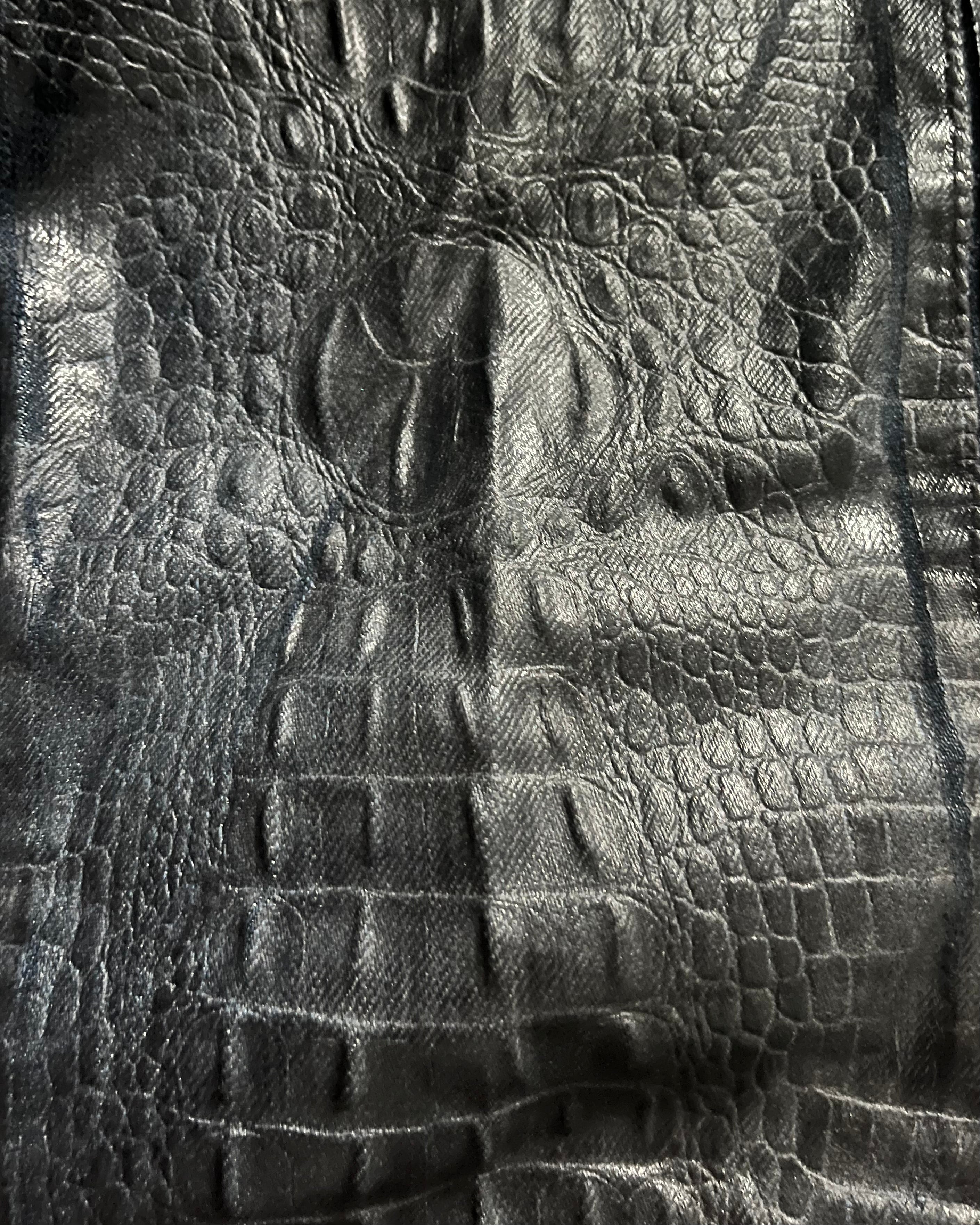 SS2004 Roberto Cavalli Dark Hybrid Crocodile Denim Pants (M)