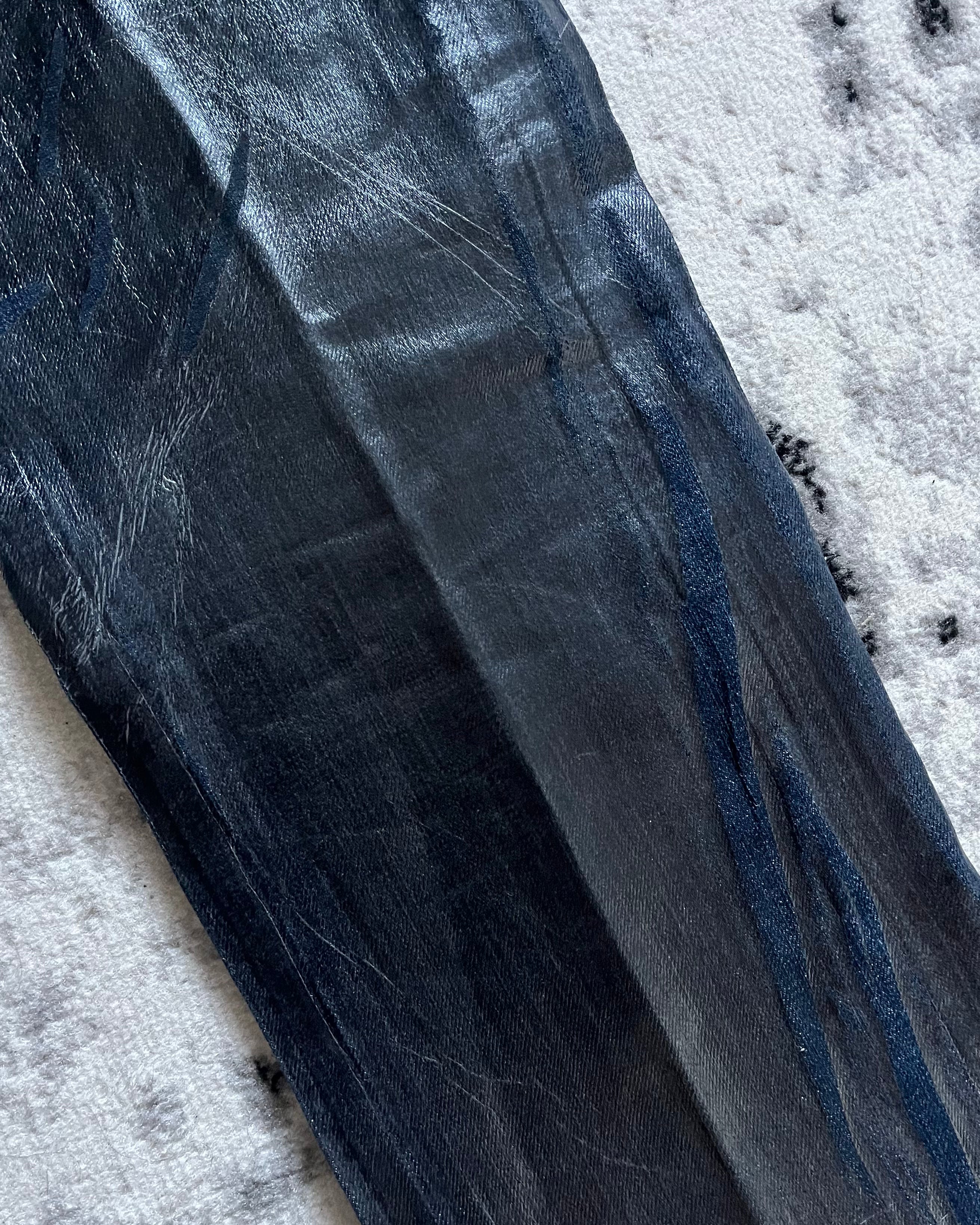 SS2004 Roberto Cavalli Dark Hybrid Crocodile Denim Pants (M)