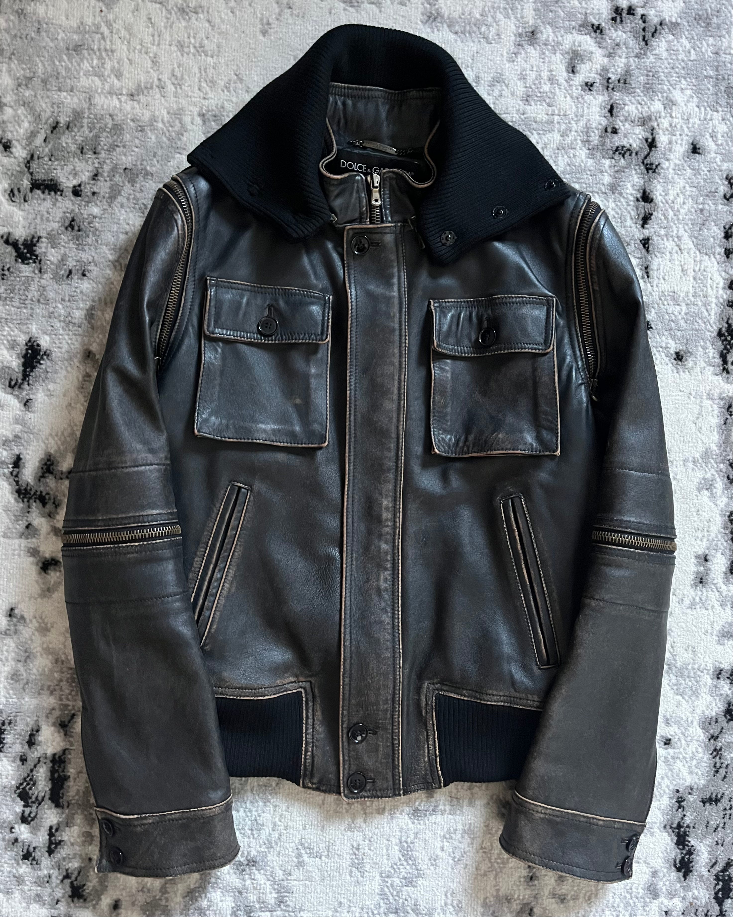 2003AW ドルチェ＆ガッバーナ デタッチャブルジップホースレザージャケット(M)