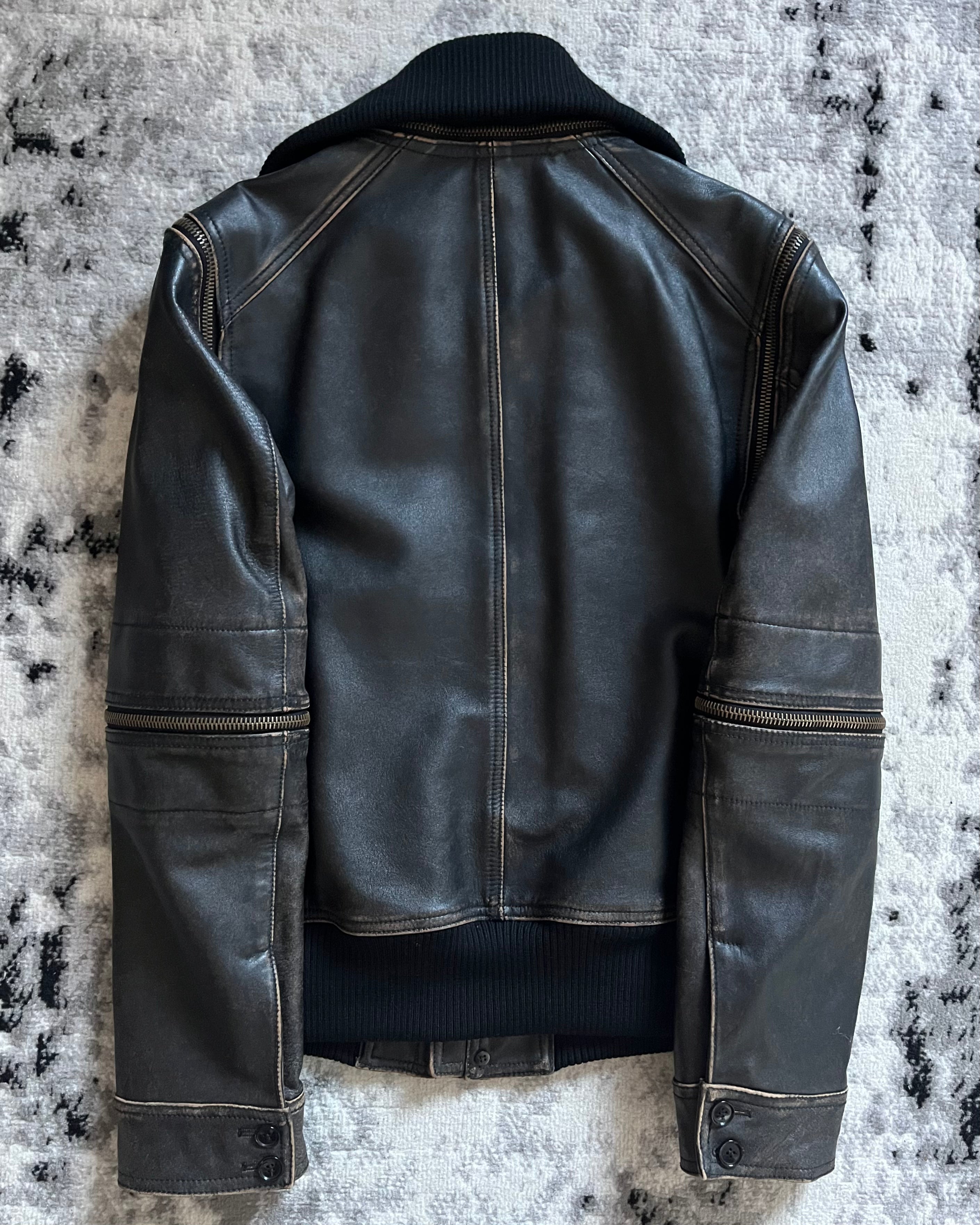 2003AW ドルチェ＆ガッバーナ デタッチャブルジップホースレザージャケット(M)