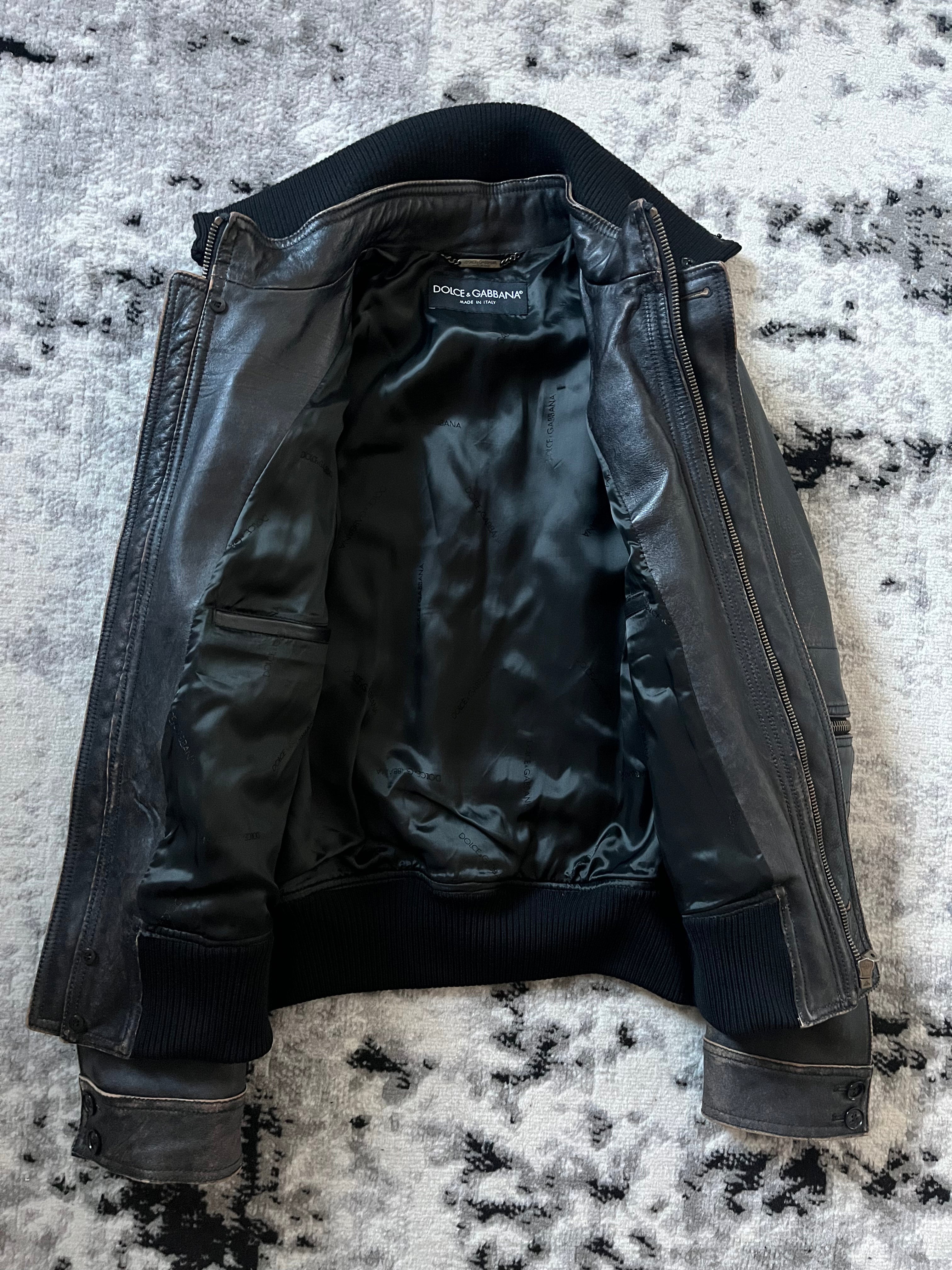 2003AW ドルチェ＆ガッバーナ デタッチャブルジップホースレザージャケット(M)