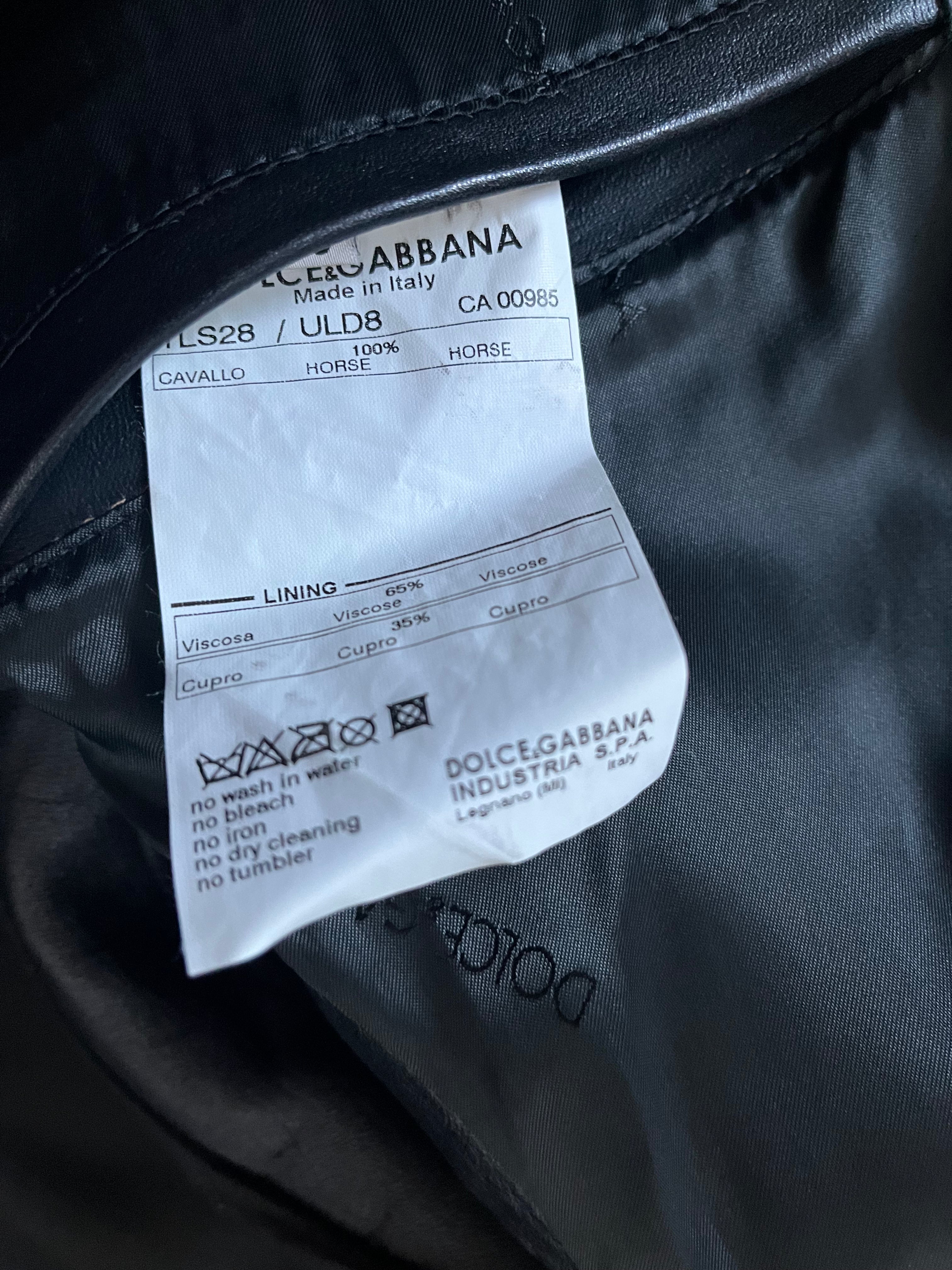 2003AW ドルチェ＆ガッバーナ デタッチャブルジップホースレザージャケット(M)