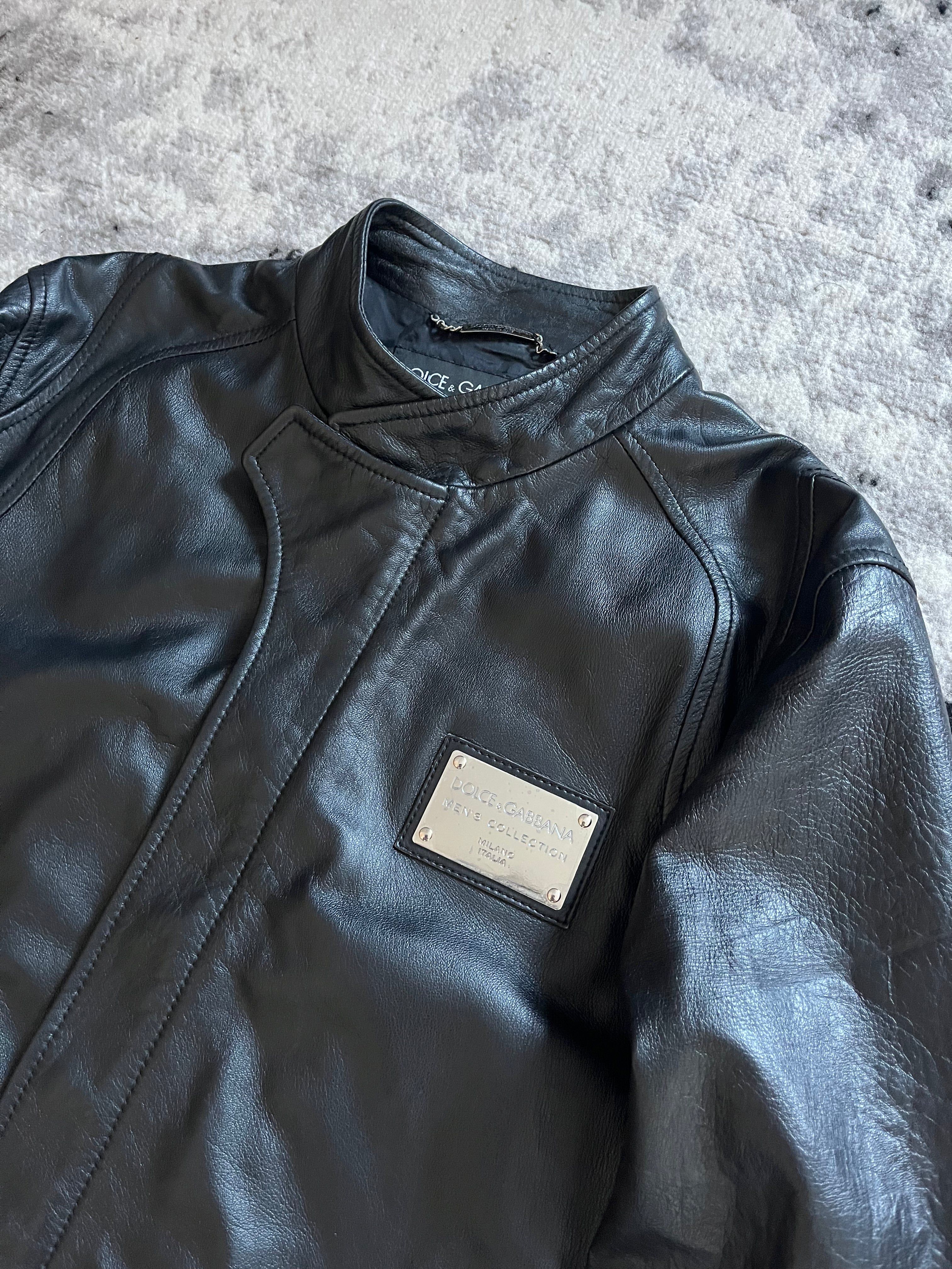 AW2010 Dolce & Gabbana Black Biker Leather Jacket (M/L)
