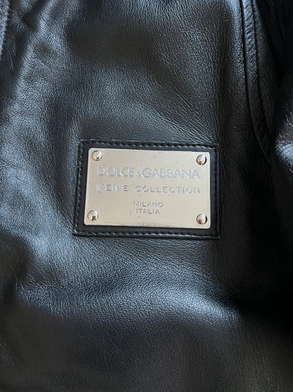 AW2010 Dolce & Gabbana Black Biker Leather Jacket (M/L)