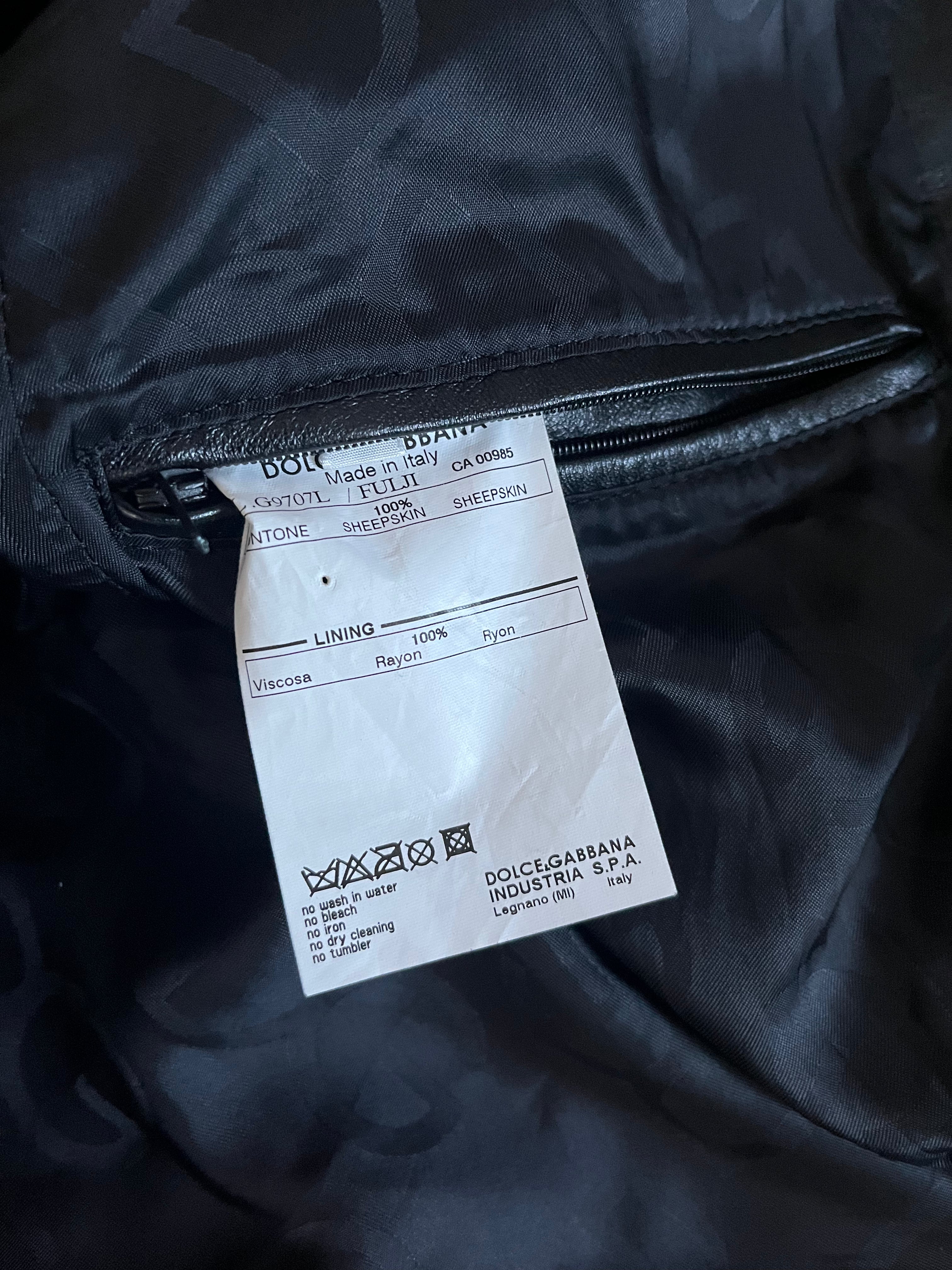 AW2010 Dolce & Gabbana Black Biker Leather Jacket (M/L)