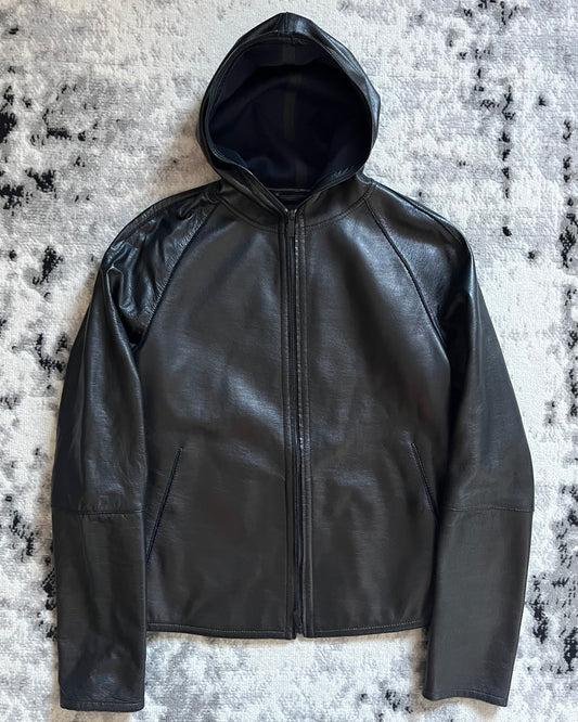 AW2015 Emporio Armani Tactical Full Zip Leather Jacket (M)