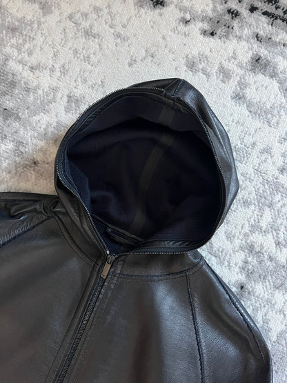 AW2015 Emporio Armani Tactical Full Zip Leather Jacket (M)
