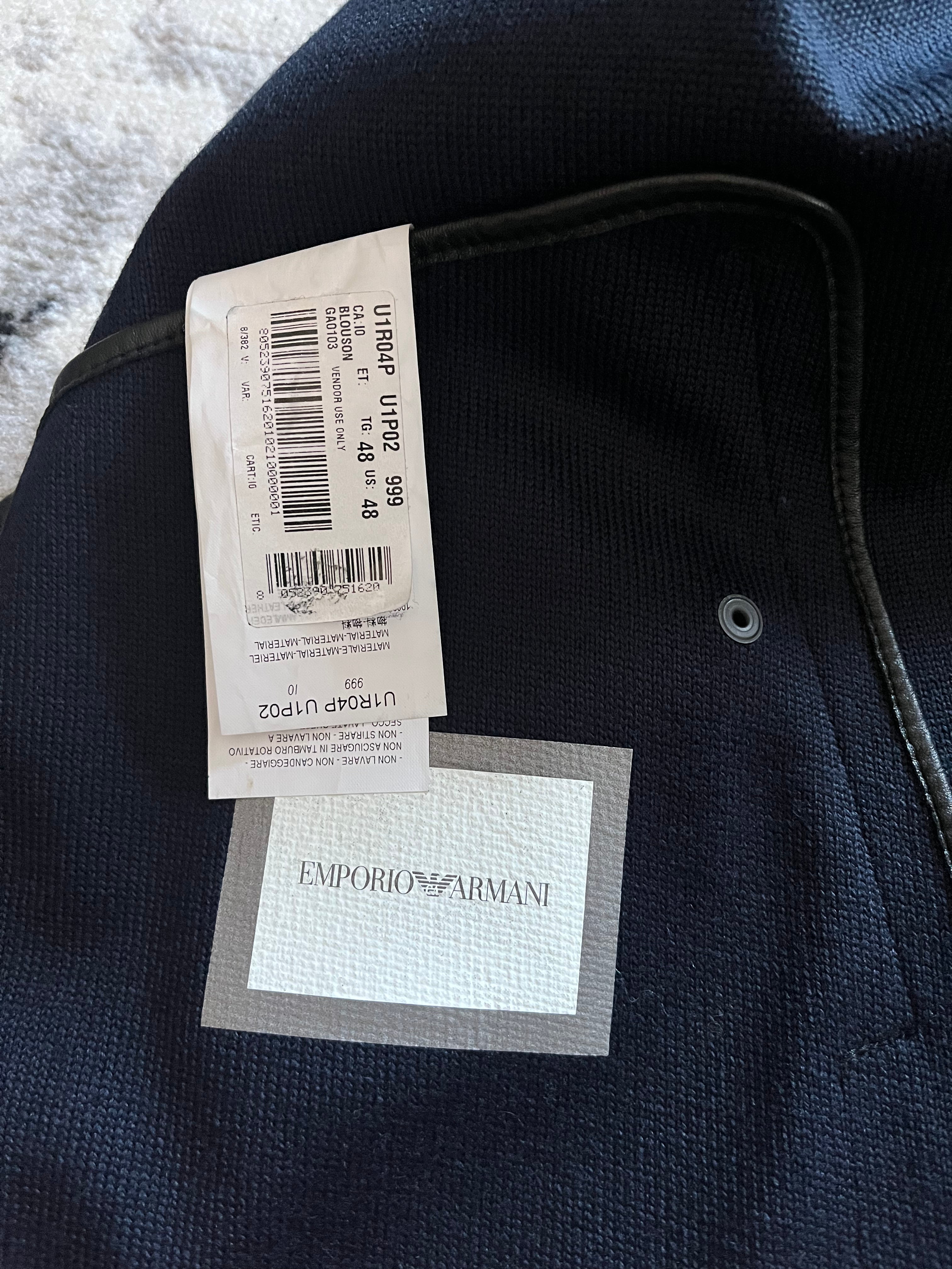 AW2015 Emporio Armani Tactical Full Zip Leather Jacket (M)