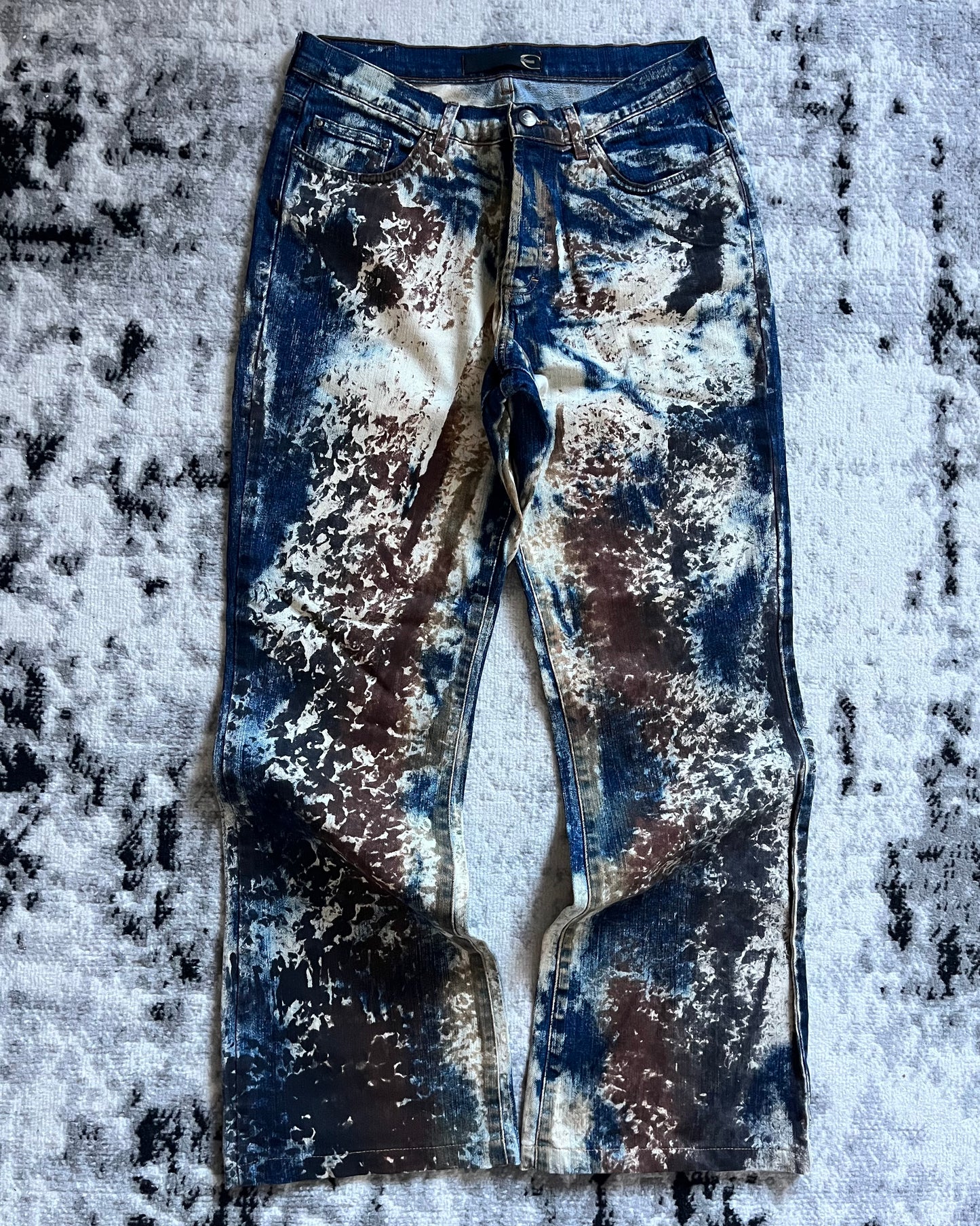 00s Cavalli Eroded World Unique Denim Pants (S)