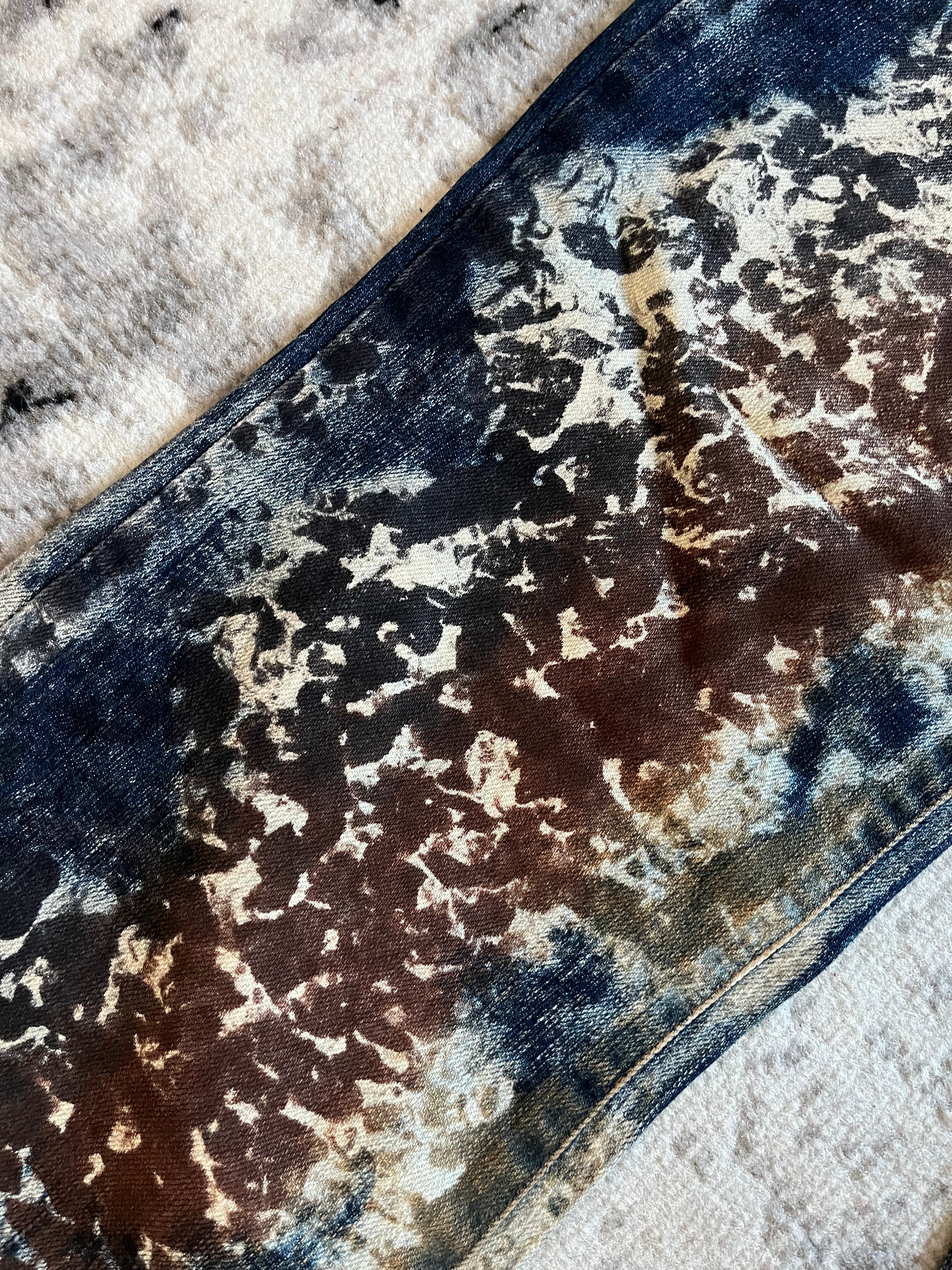 00s Cavalli 侵食世界のユニークなデニムパンツ (S) 