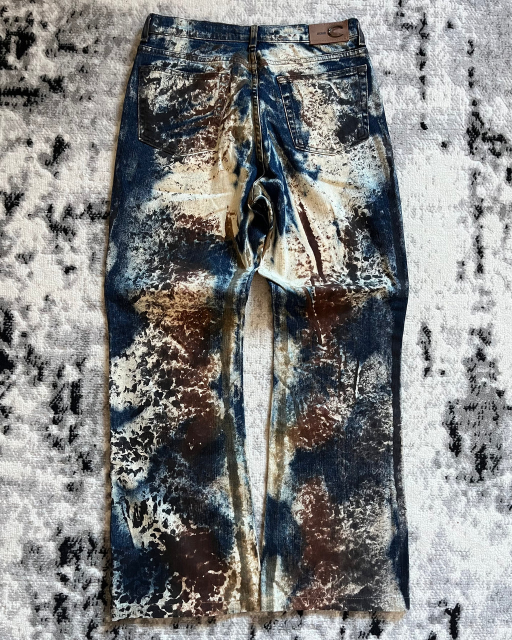 00s Cavalli 侵食世界のユニークなデニムパンツ (S) 