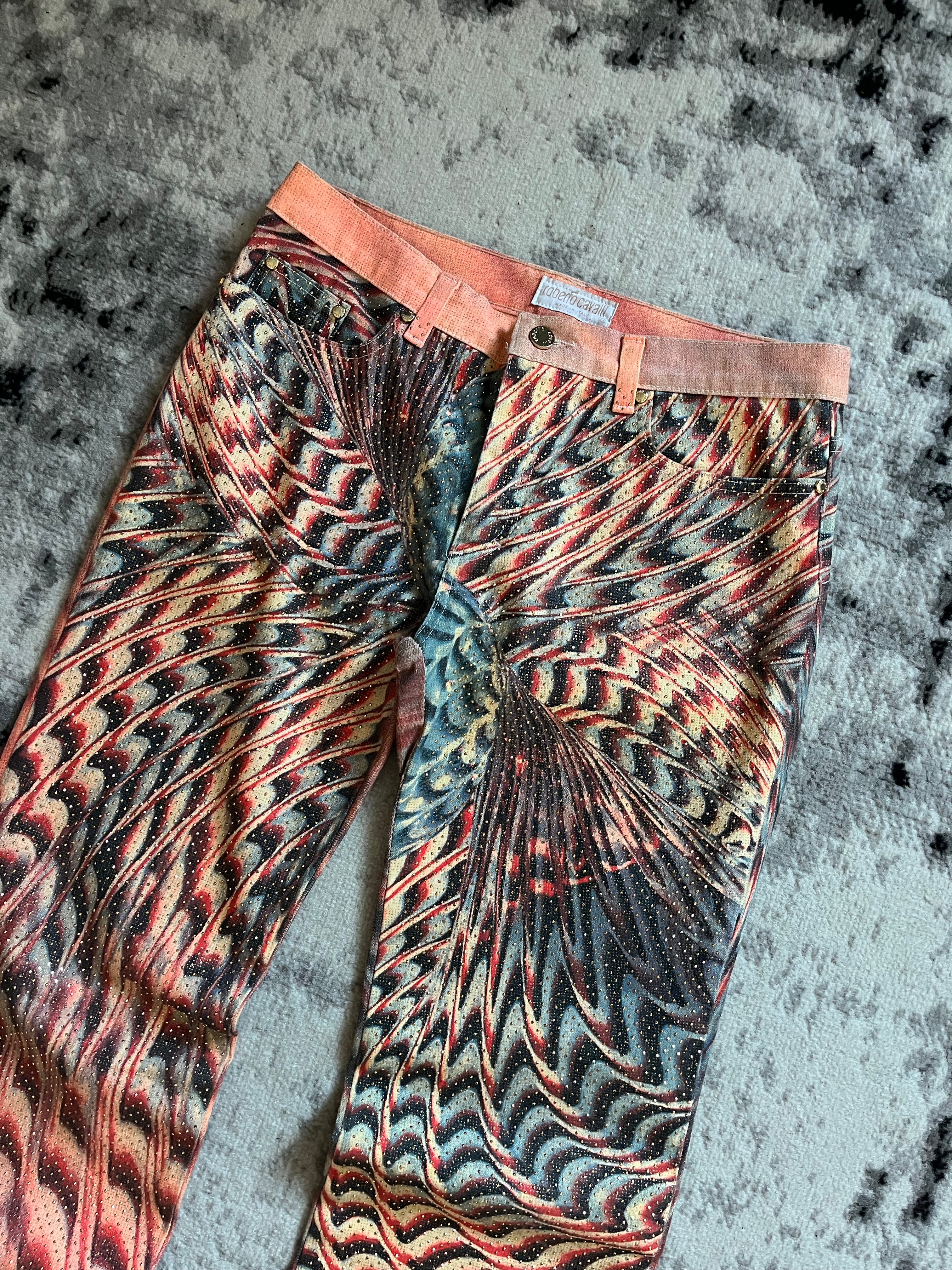 SS2001 Roberto Cavalli LSD Psychadelic Pants Scales (M)