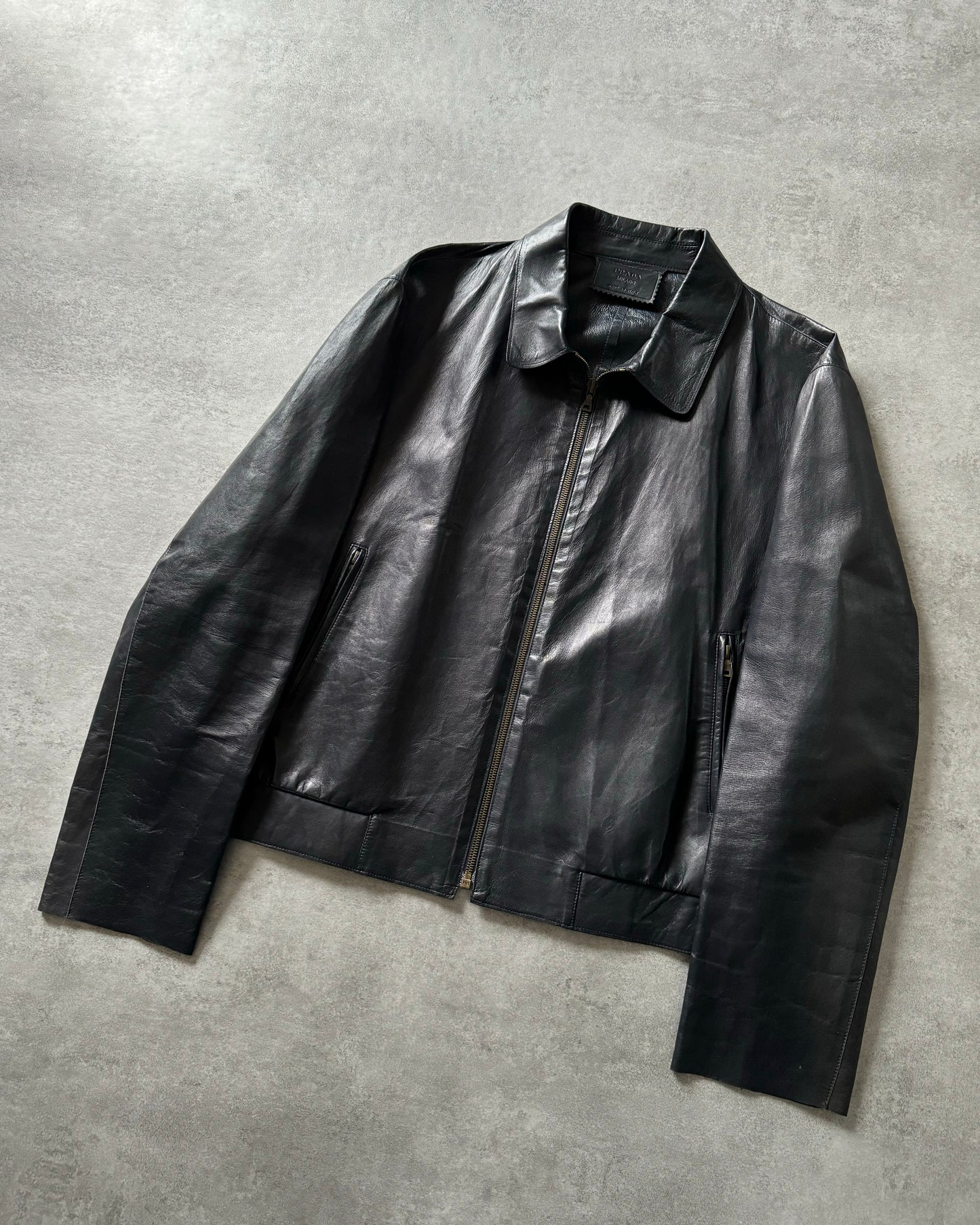 AW2000 Prada Pure Navy Ultimate Leather Jacket (M)