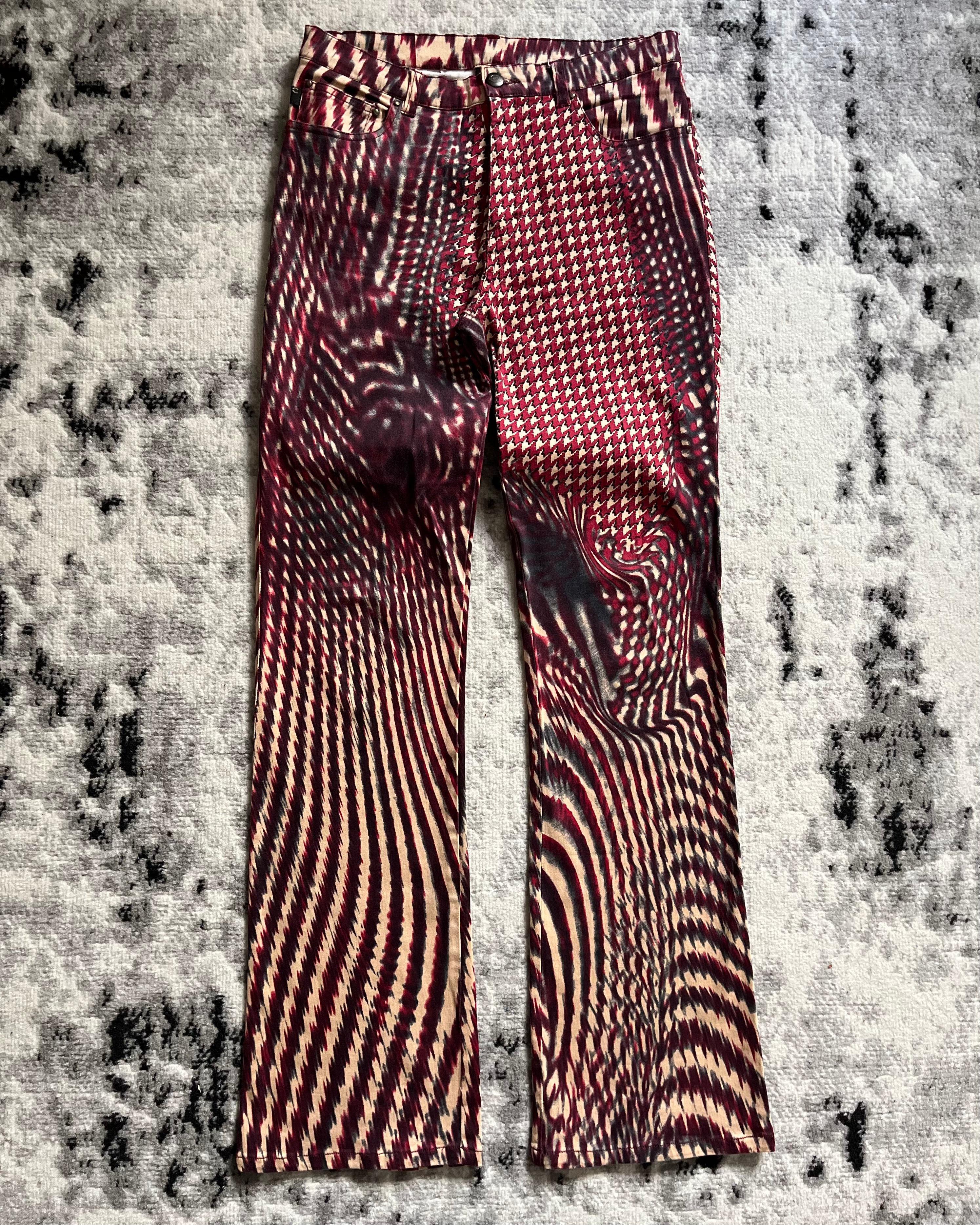 SS2001 ロベルト カヴァリ サイケデリック レッド パンツ (XS/S)