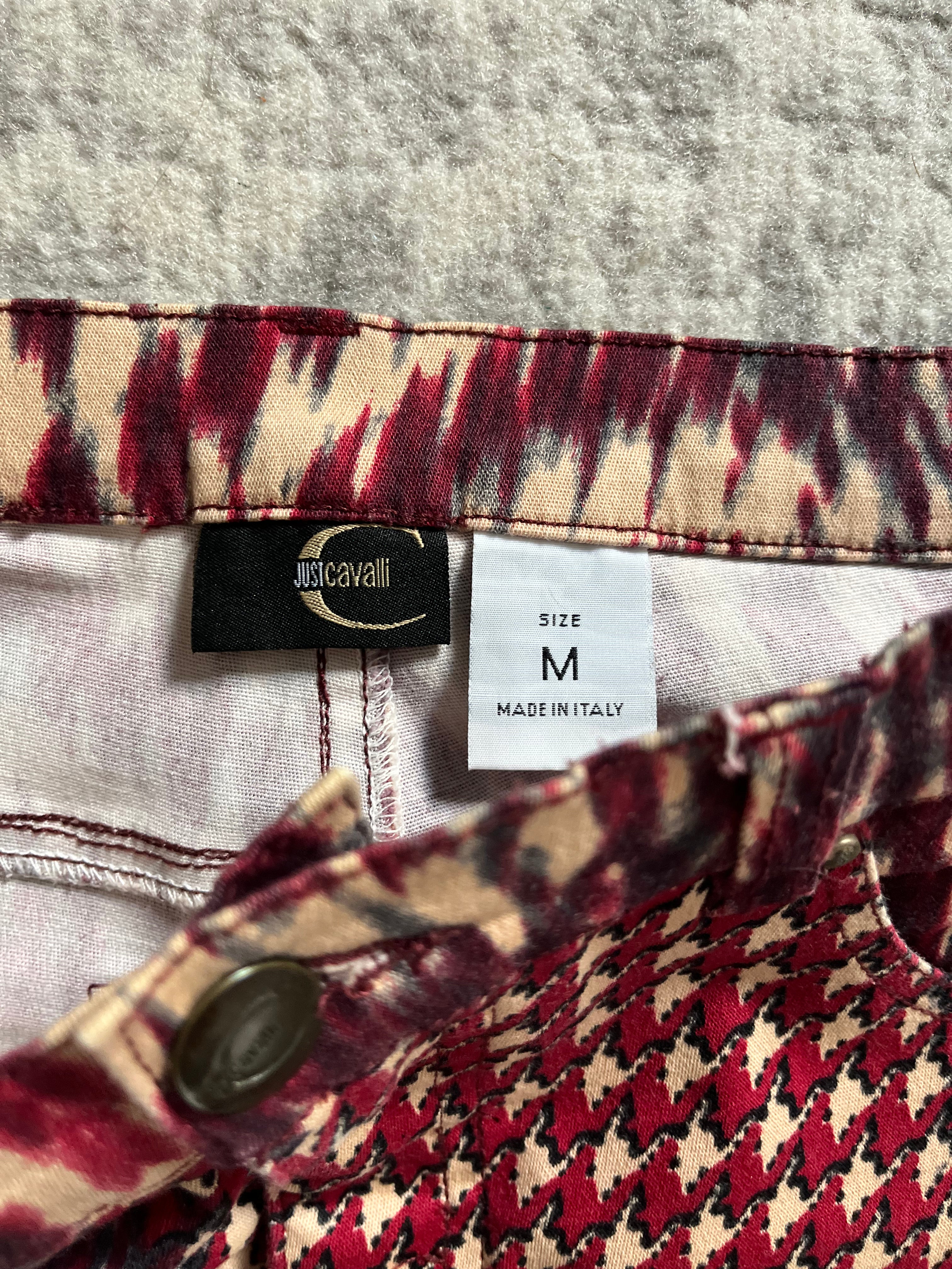 SS2001 ロベルト カヴァリ サイケデリック レッド パンツ (XS/S)