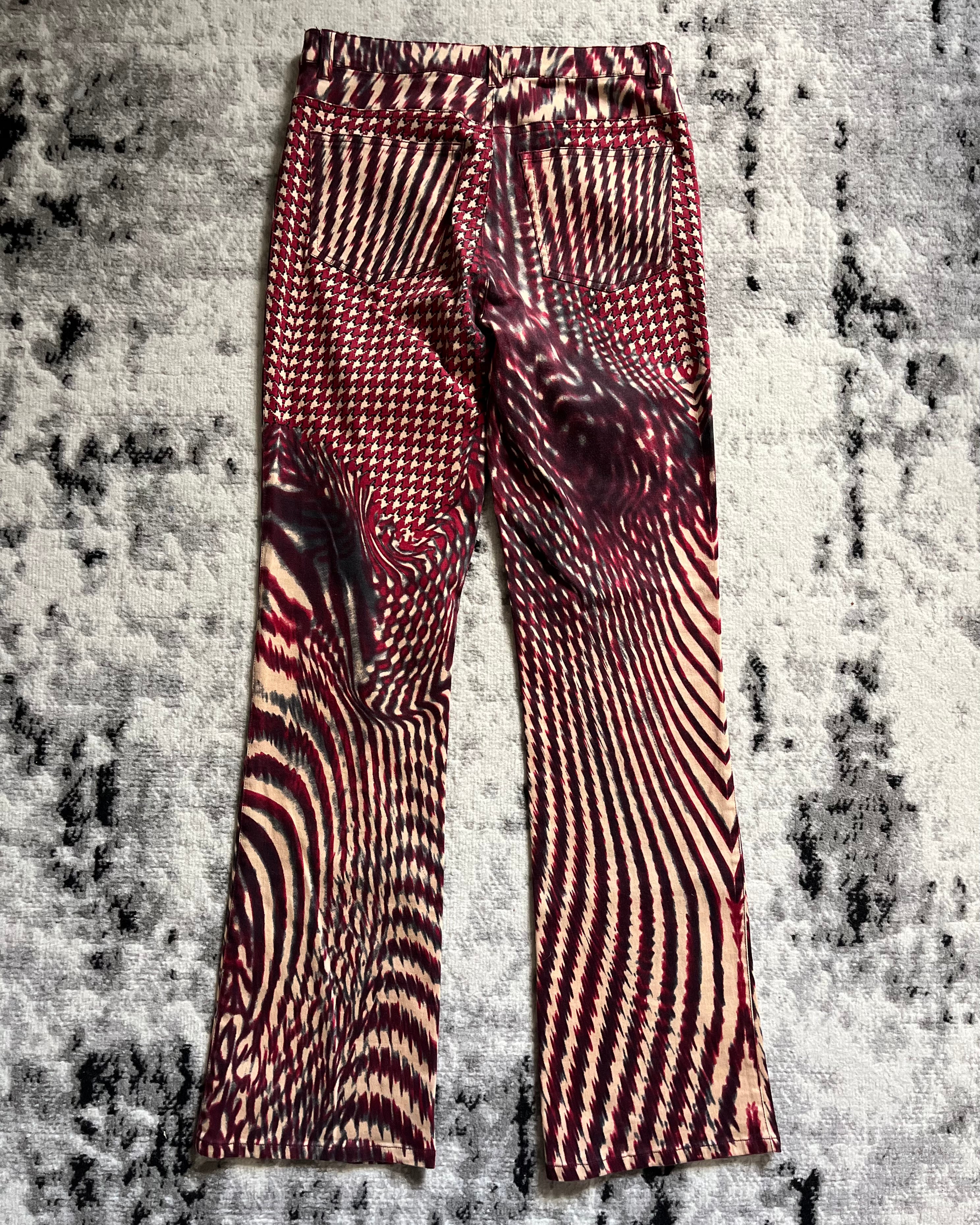 SS2001 ロベルト カヴァリ サイケデリック レッド パンツ (XS/S)