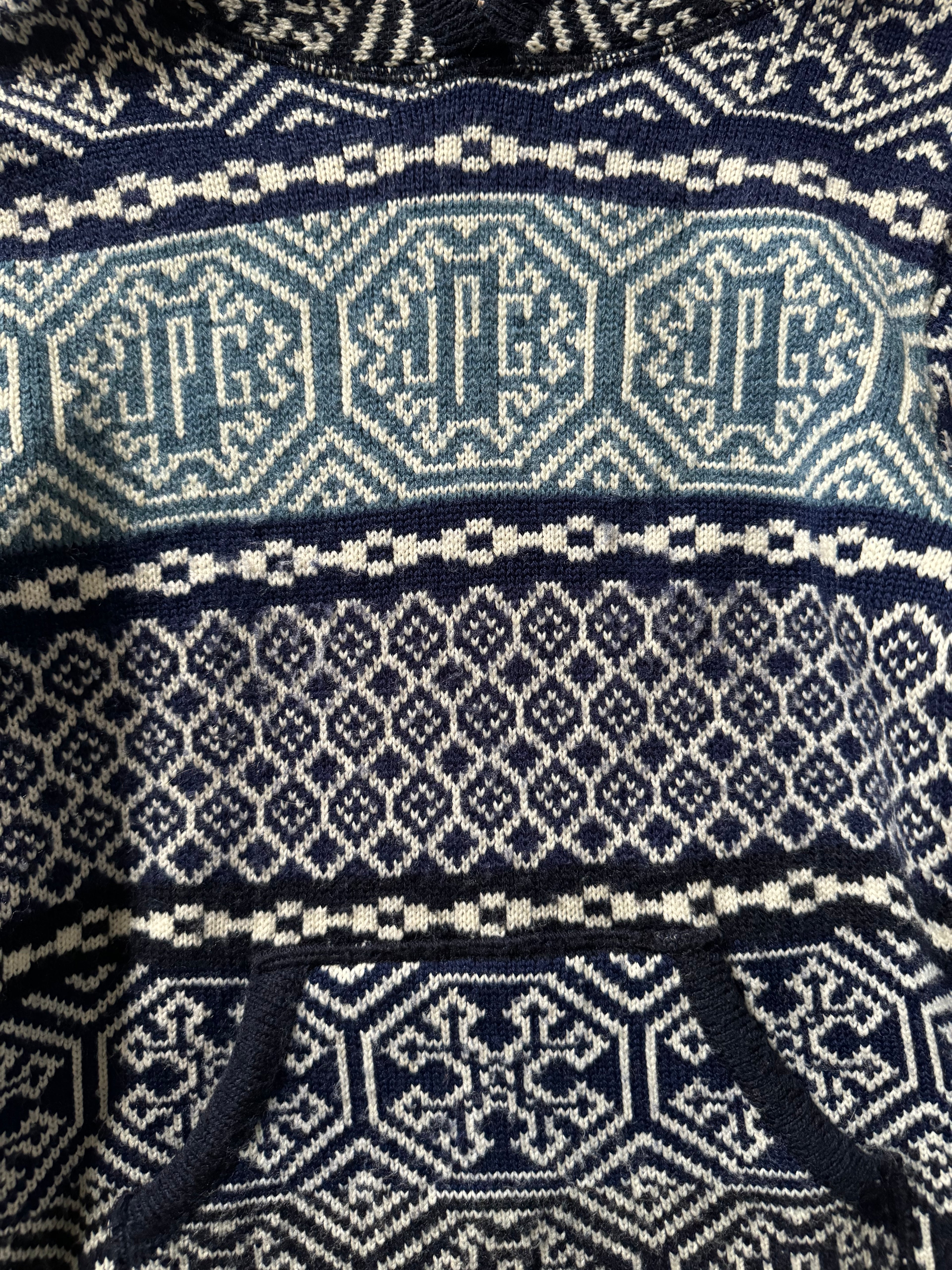 2000年代 ジャン ポール ゴルチエ ブルー アラビア シグネチャー セーター (XS)