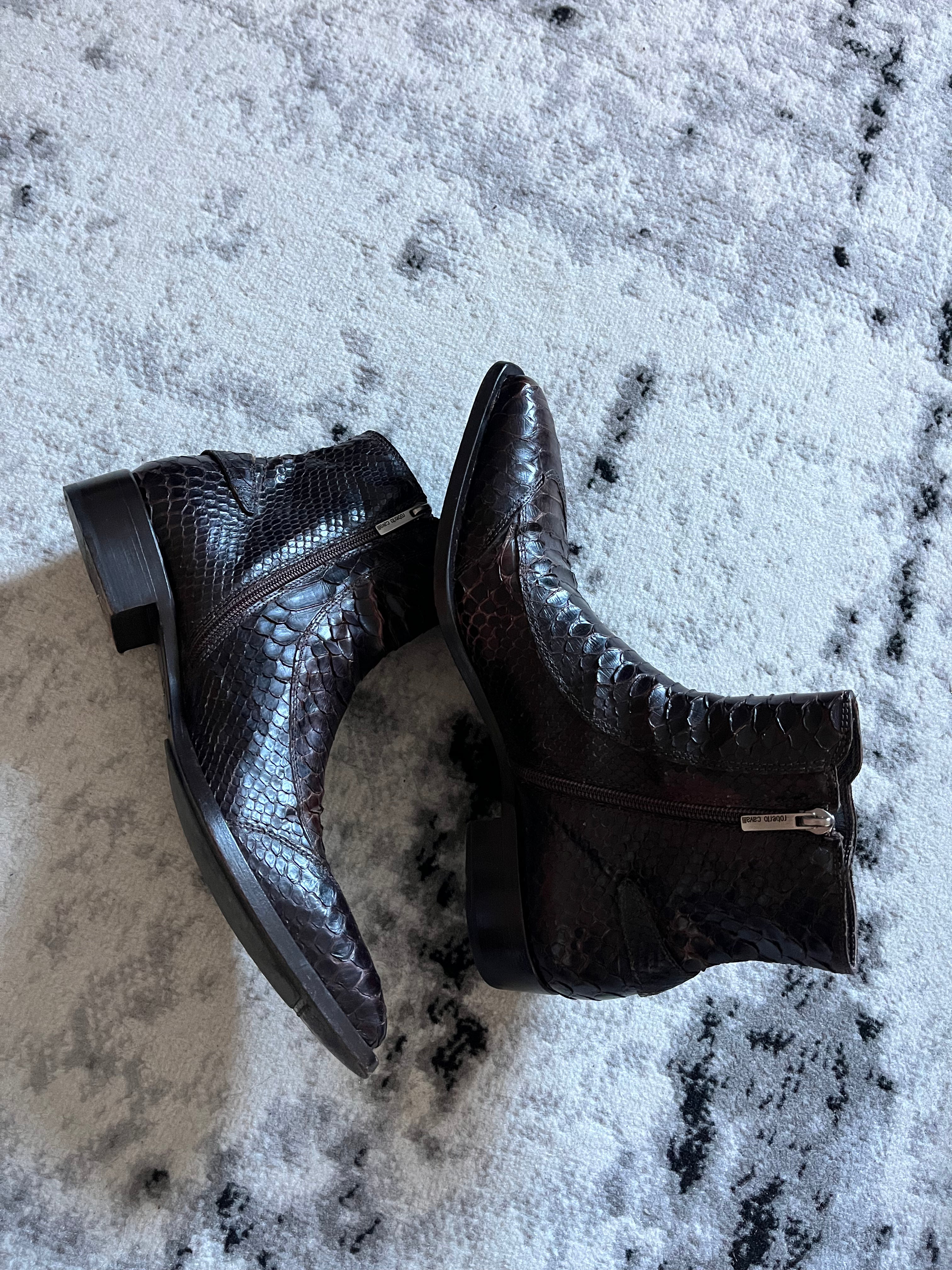 AW2003 Roberto Cavalli Genuine Leather Cow-Boy Boots (42eu/us8.5)