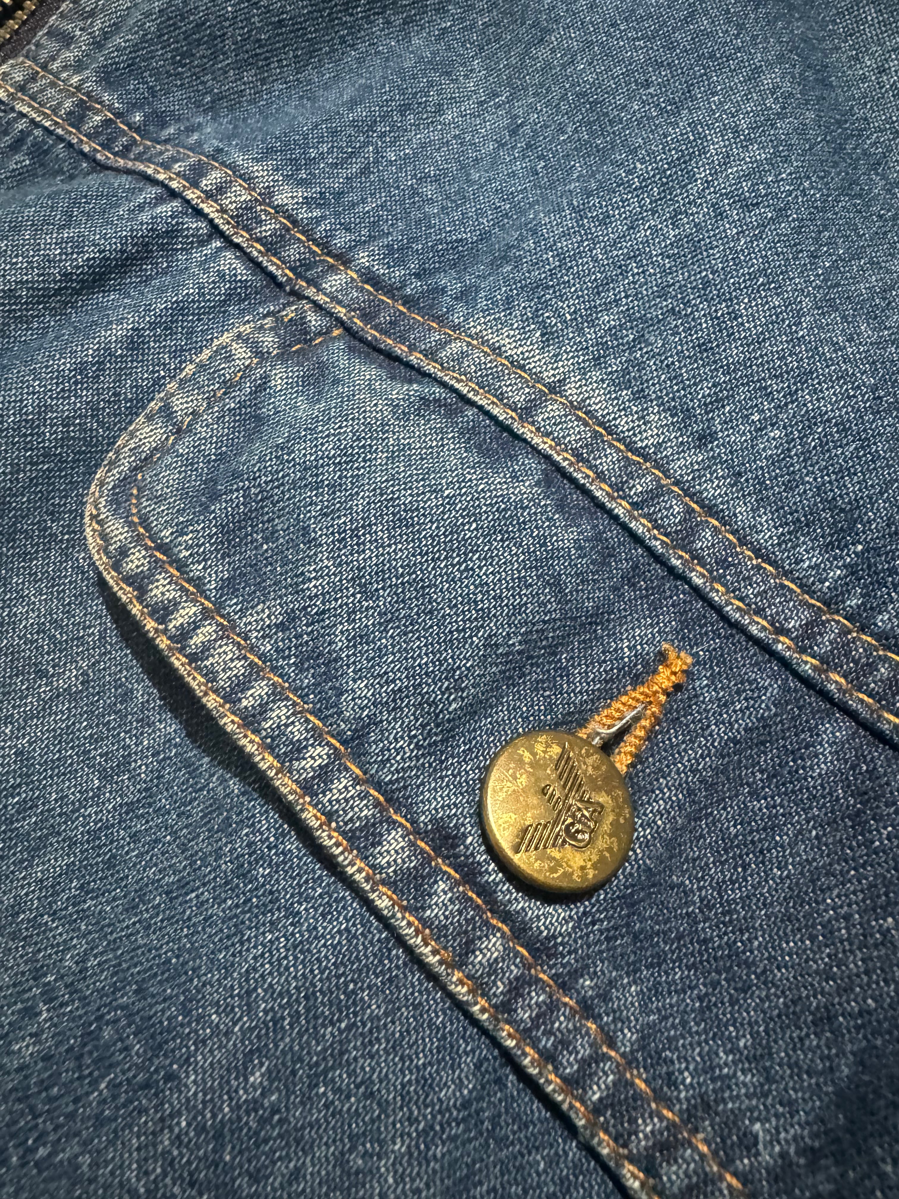 1980s Emporio Armani Denim Bomber Cozy Jacket