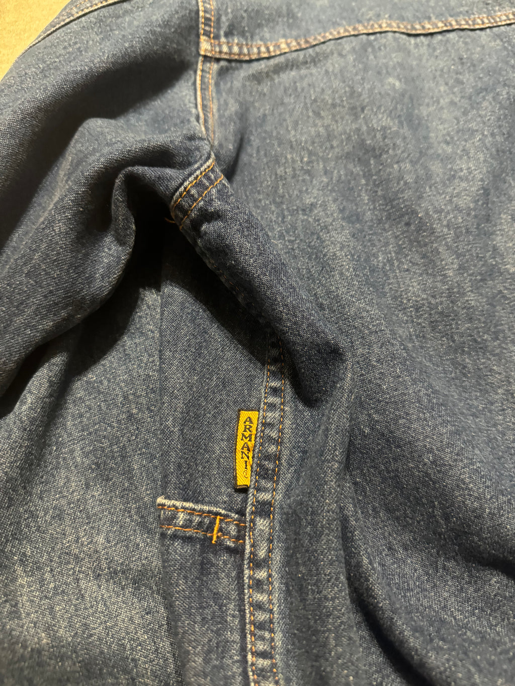 1980s Emporio Armani Denim Bomber Cozy Jacket