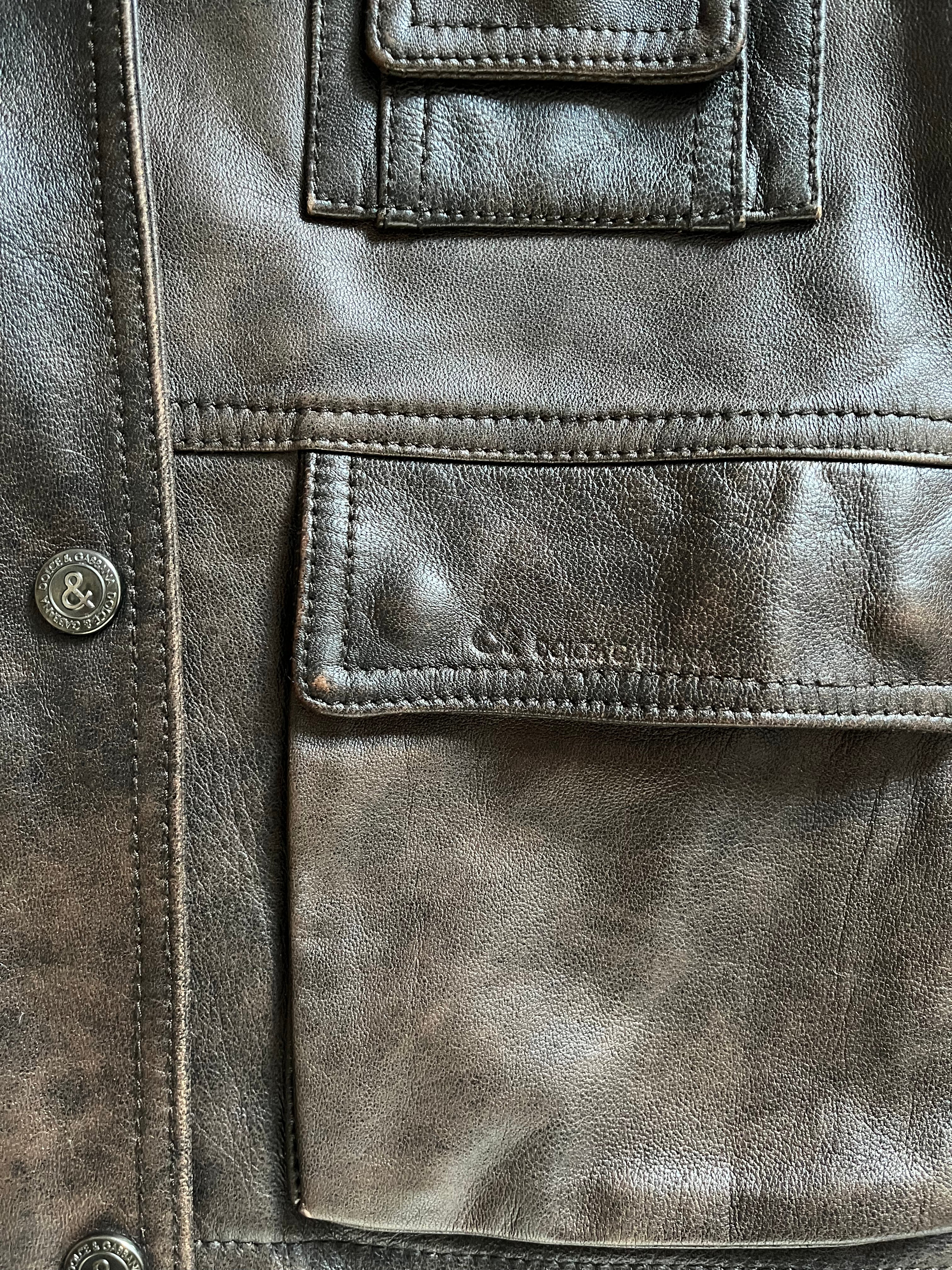 00年代 ドルチェ&amp;ガッバーナ ノースリーブレザージャケット(XS)