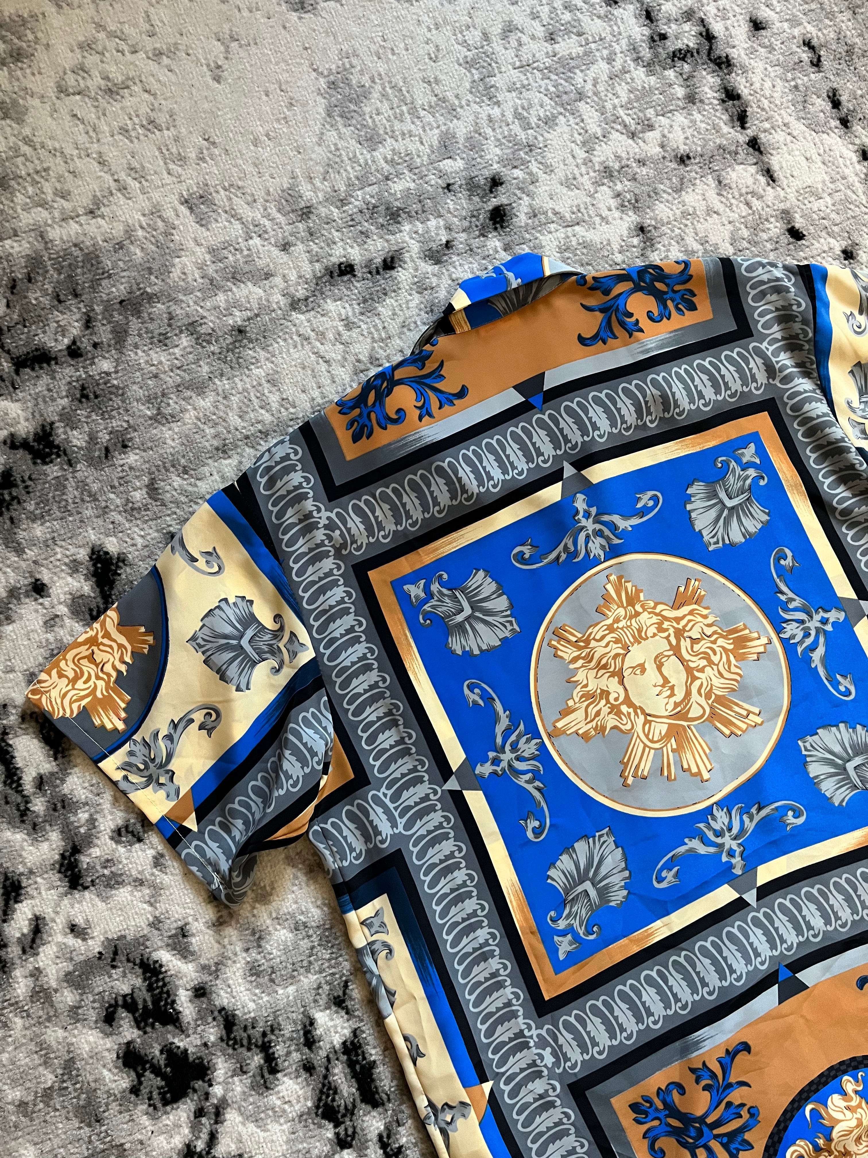 80年代 セリーヌ フランスロイヤルルネッサンス シャツ (L/XL)