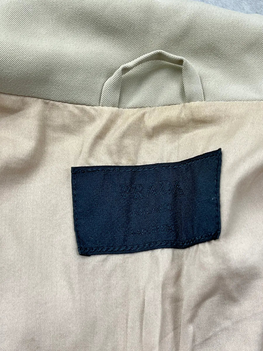 2000s Prada Beige Harrington Buttoned Collar Light Jacket AwJAQwGN 10