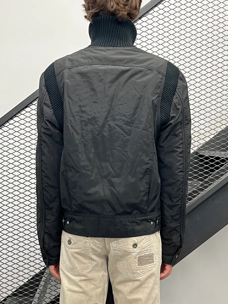 AW2003 Dolce & Gabbana Black Nylon Ribbed Aviator Light Jacket xQtgMkx 2